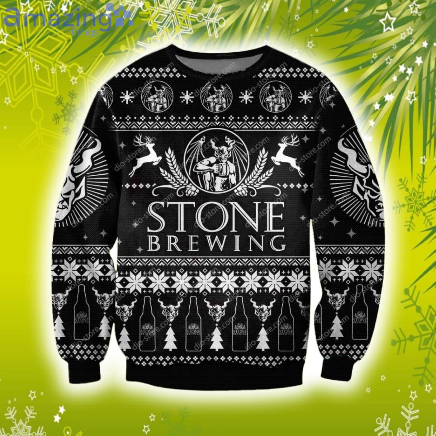 Stone Brewing 3D Christmas Knitting Pattern Ugly Sweater Sweatshirt Product Photo 1