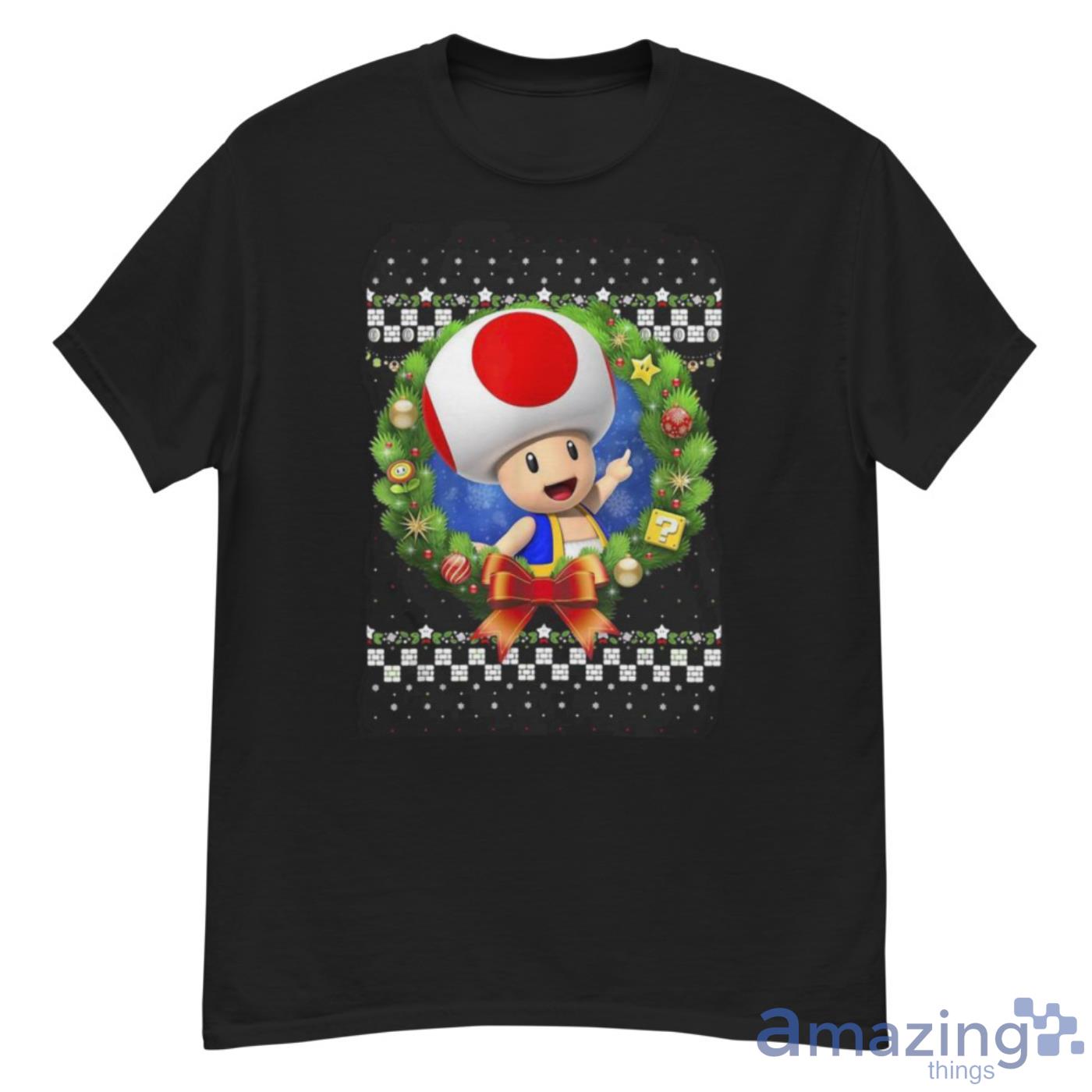 Super Mario 3D Toad Christmas Wreath Graphic Shirt - G500 Men’s Classic T-Shirt