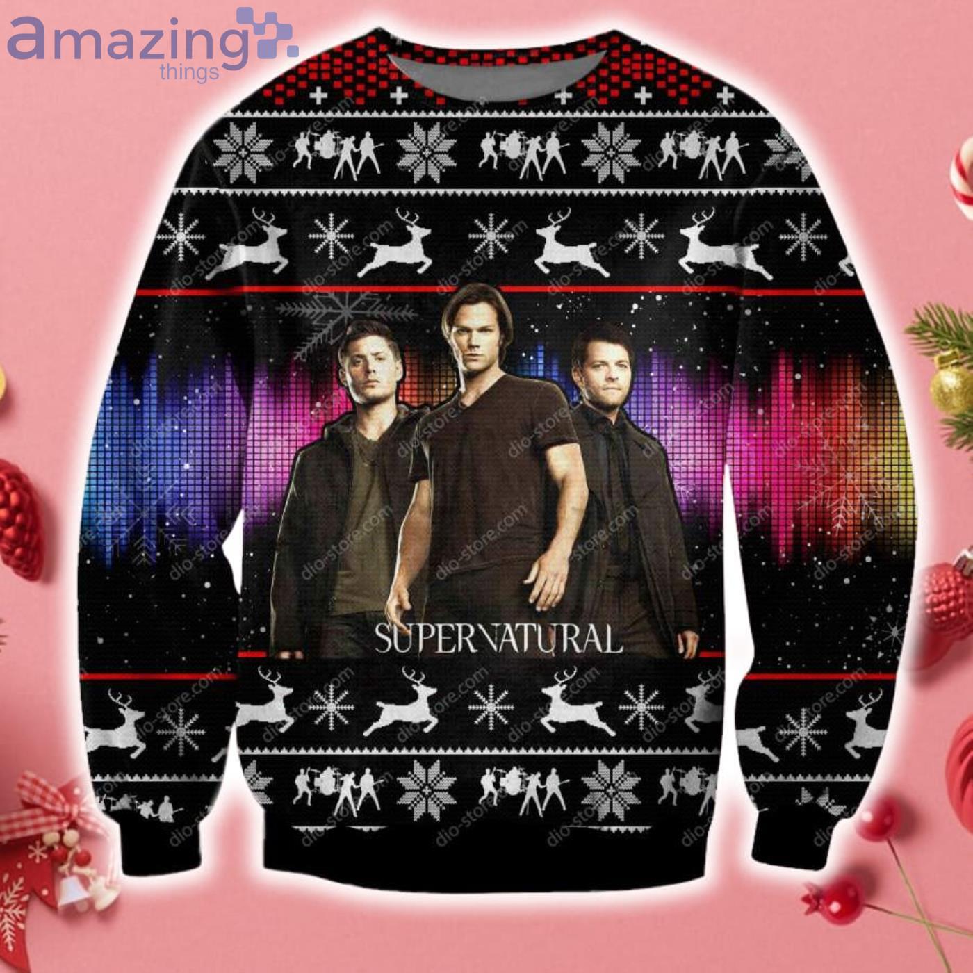 Supernatural Movie 3D Christmas Knitting Pattern Ugly Sweater Sweatshirt Product Photo 1