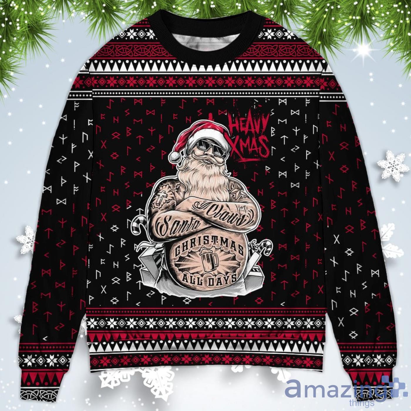 Tattoo Santa Funny Merry Christmas Sweatshirt Sweater Product Photo 1