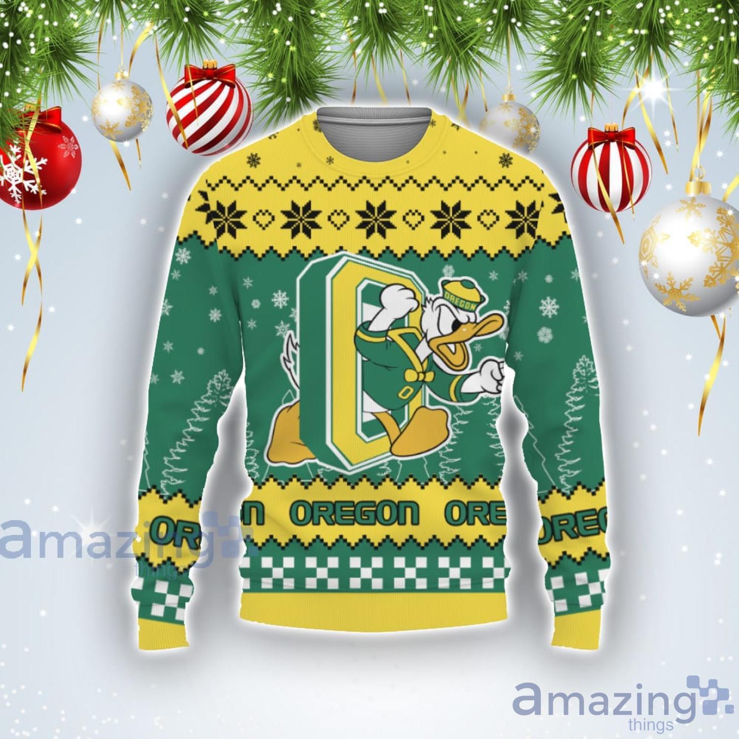 Team Logo Oregon Ducks Ugly Christmas Sweater Product Photo 1