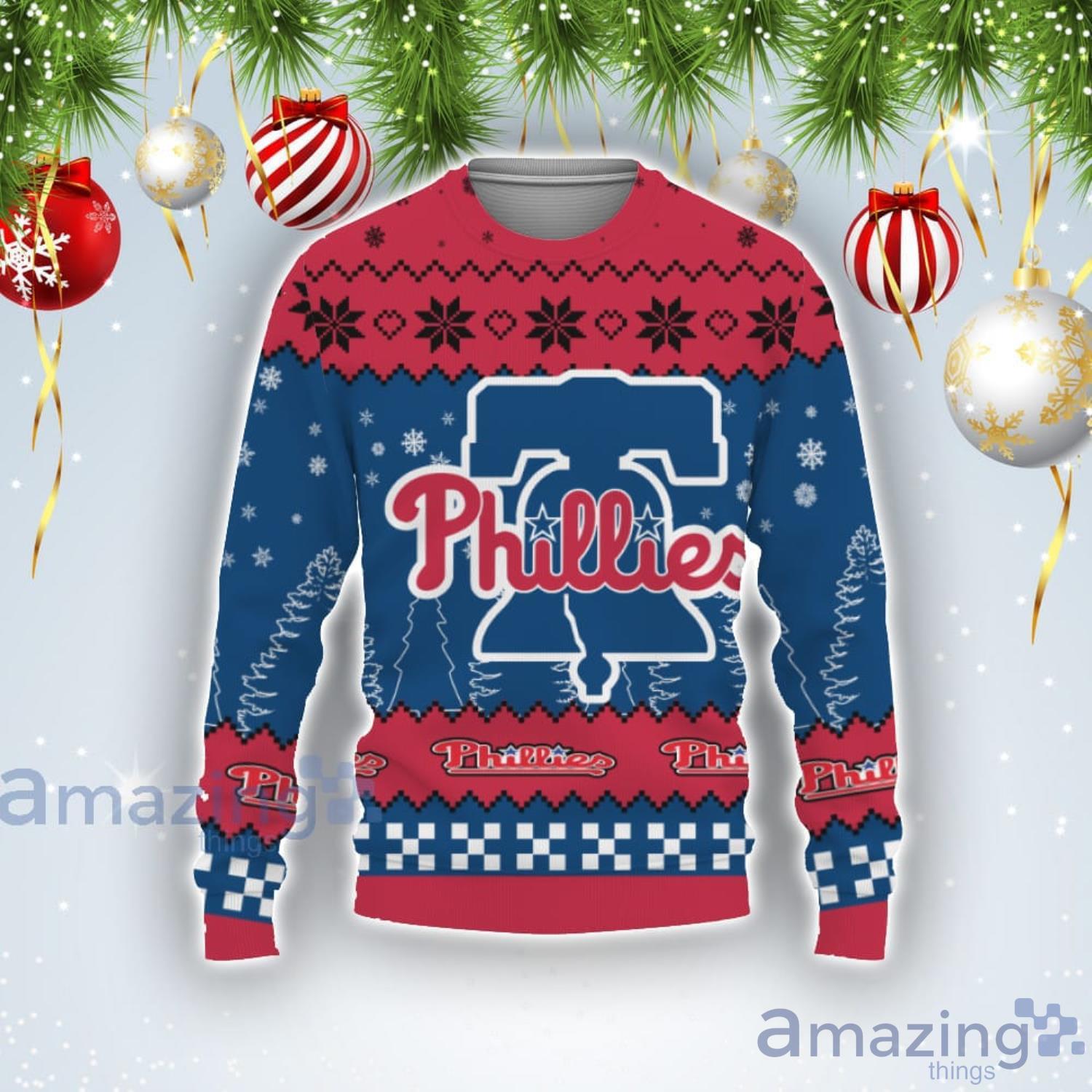 Team Logo Philadelphia Phillies Ugly Christmas Sweater Product Photo 1