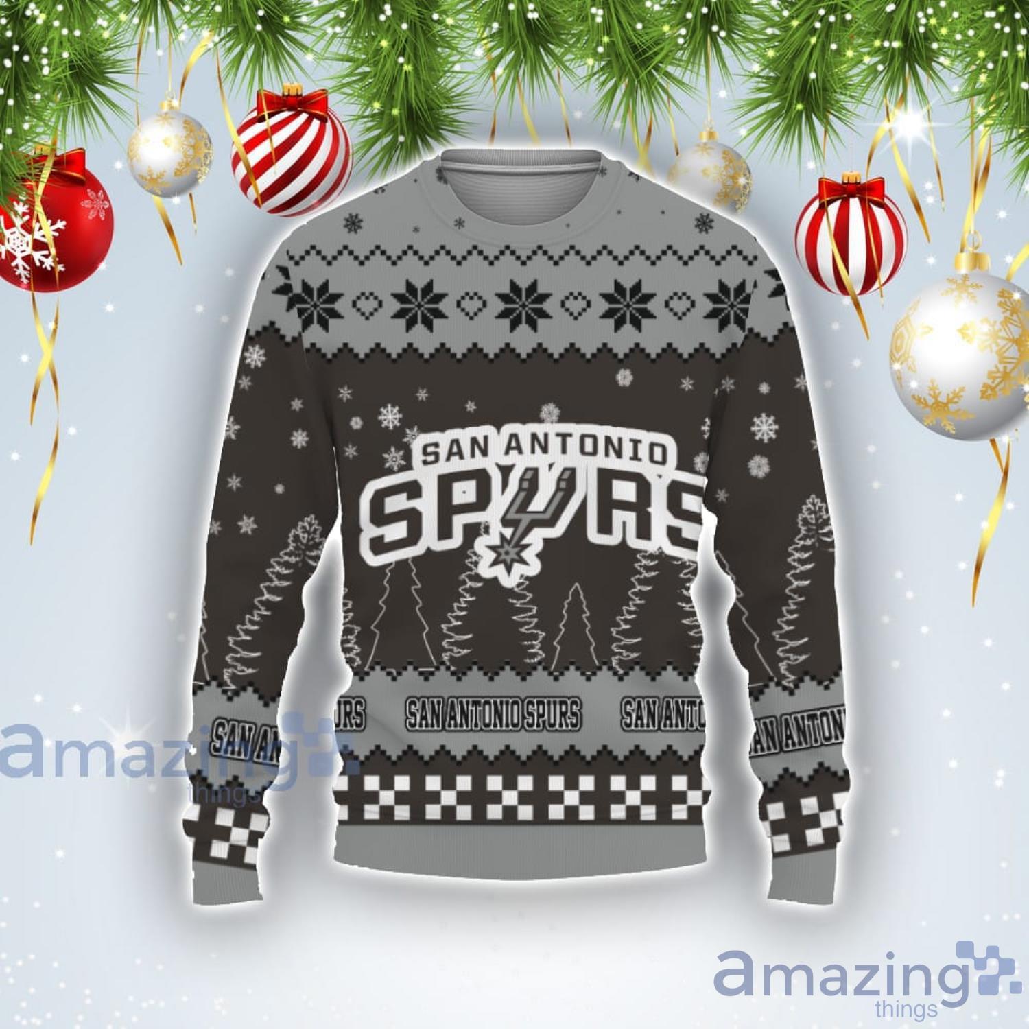 Team Logo San Antonio Spurs Ugly Christmas Sweater Product Photo 1