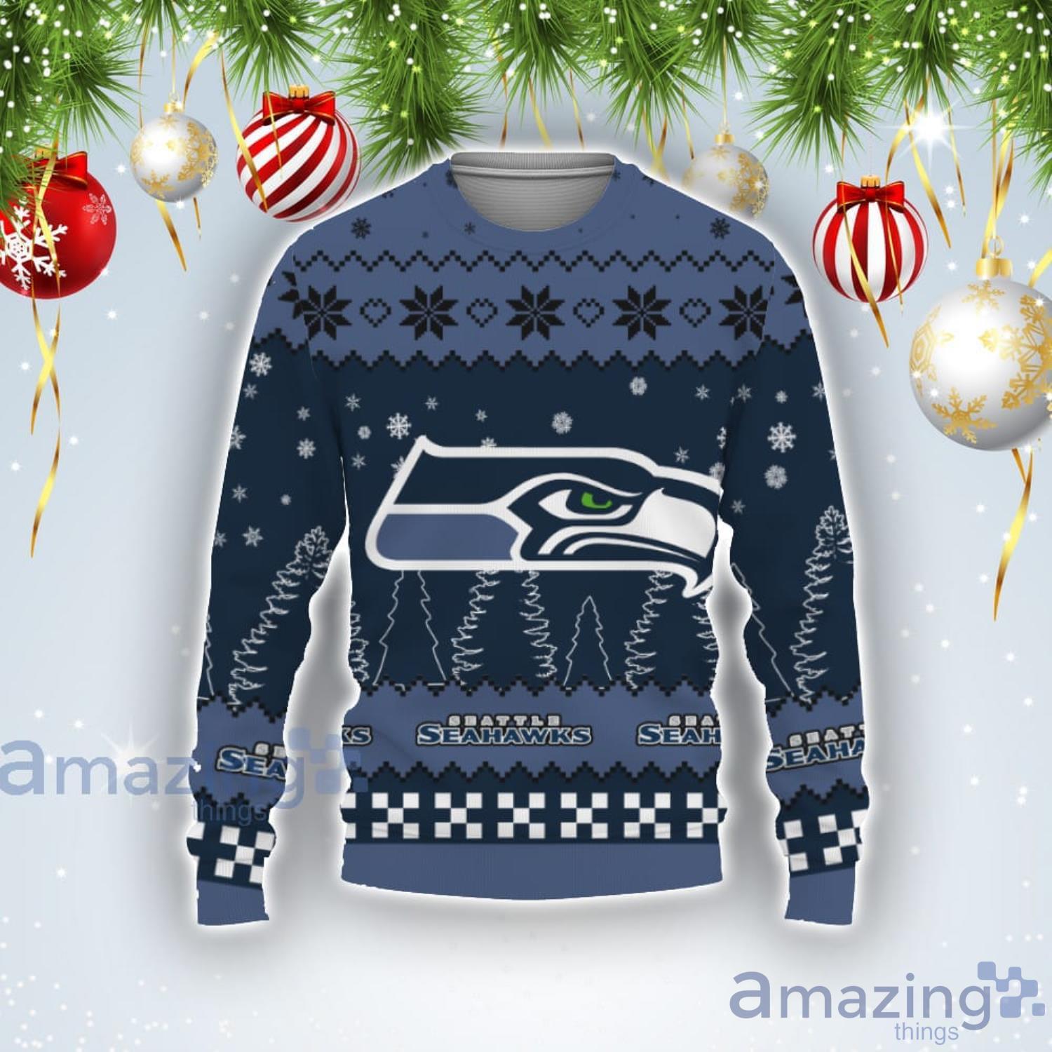 Team Logo Seattle Seahawks Ugly Christmas Sweater Product Photo 1