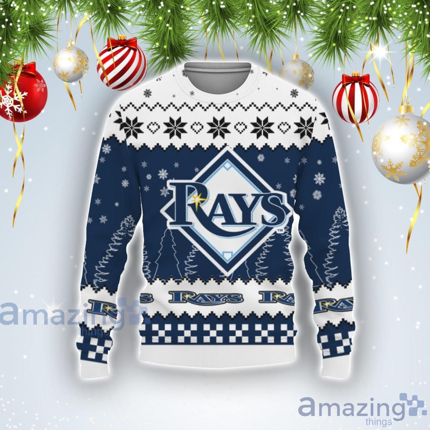 Team Logo Tampa Bay Rays Ugly Christmas Sweater Product Photo 1