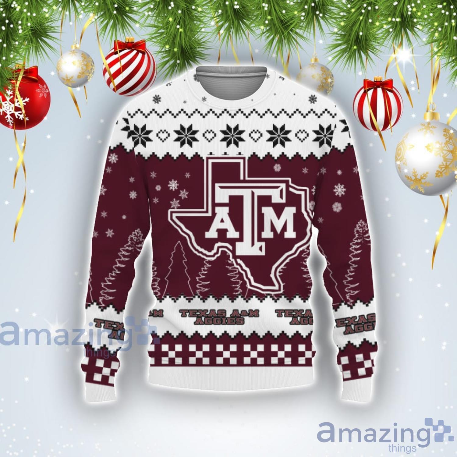 Team Logo Texas AM Aggies Ugly Christmas Sweater Product Photo 1