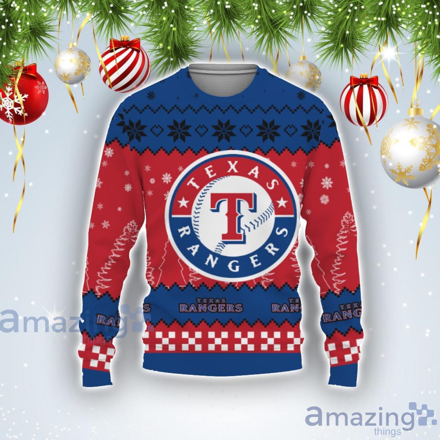 Team Logo Texas Rangers Ugly Christmas Sweater Product Photo 1