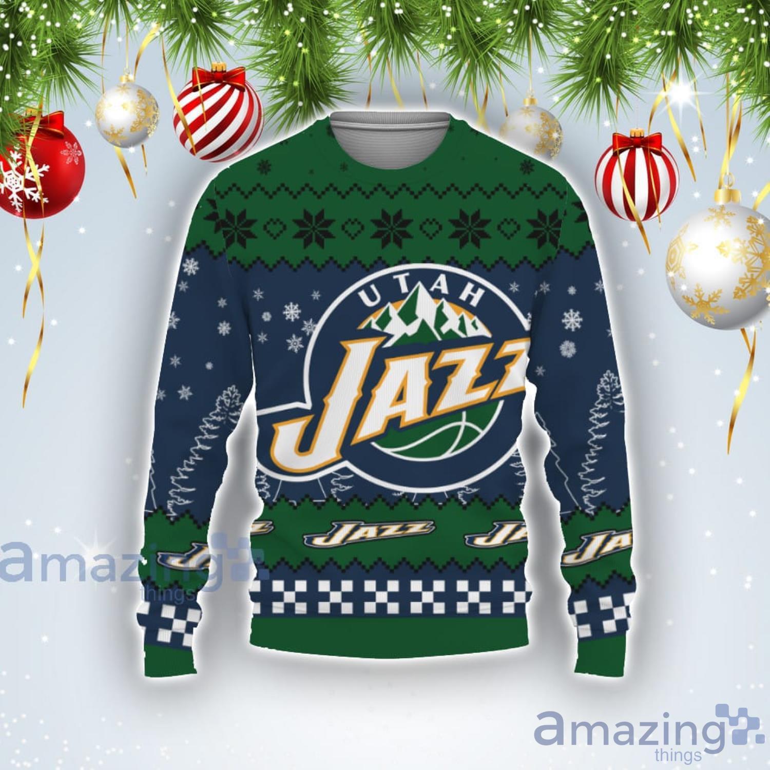Team Logo Utah Jazz Ugly Christmas Sweater Product Photo 1