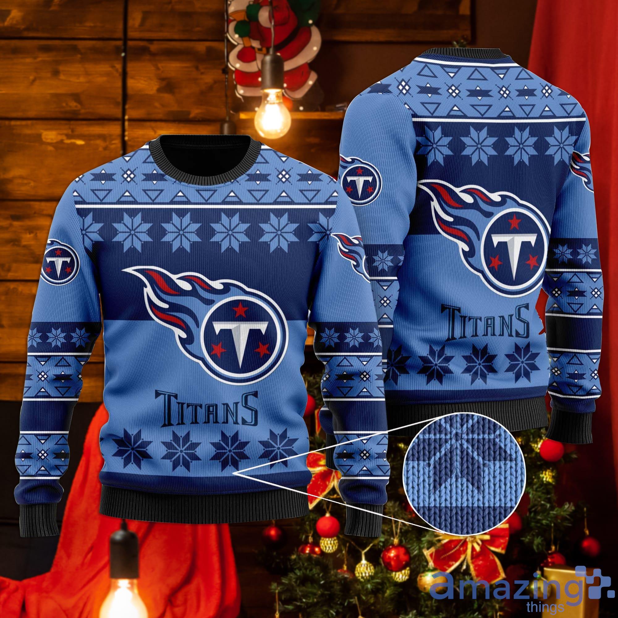 Tennessee Titans Christmas Snowflakes Pattern Ugly Christmas