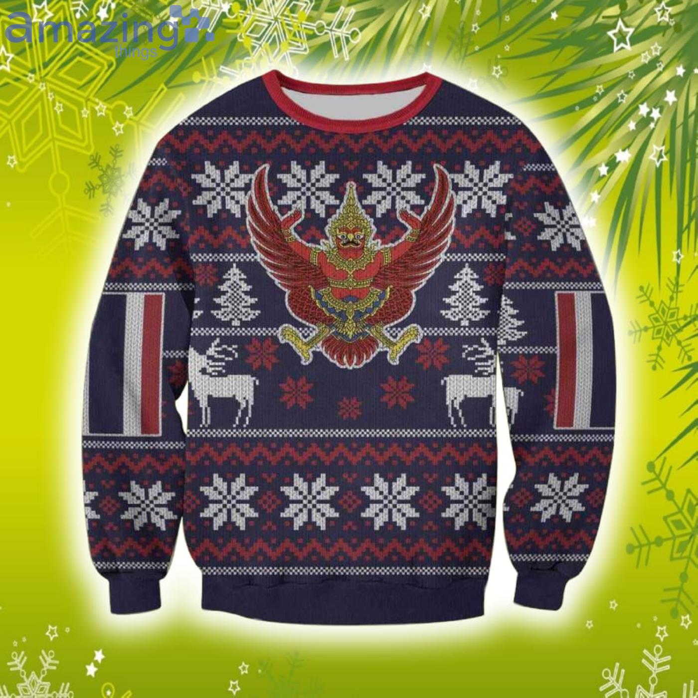 Thailand 3D Christmas Knitting Pattern Ugly Sweater Sweatshirt Product Photo 1