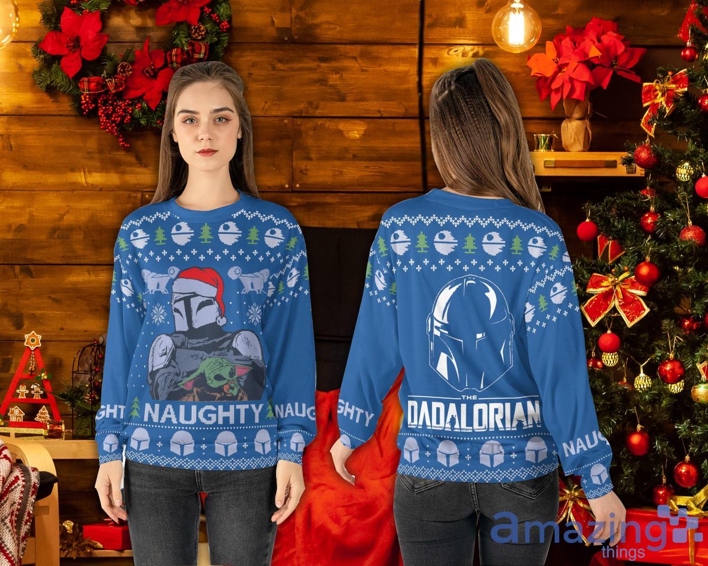 The Dadalorian Naught Sweater Sweashirt Ugly Dadalorian Christmas Sweater Product Photo 1