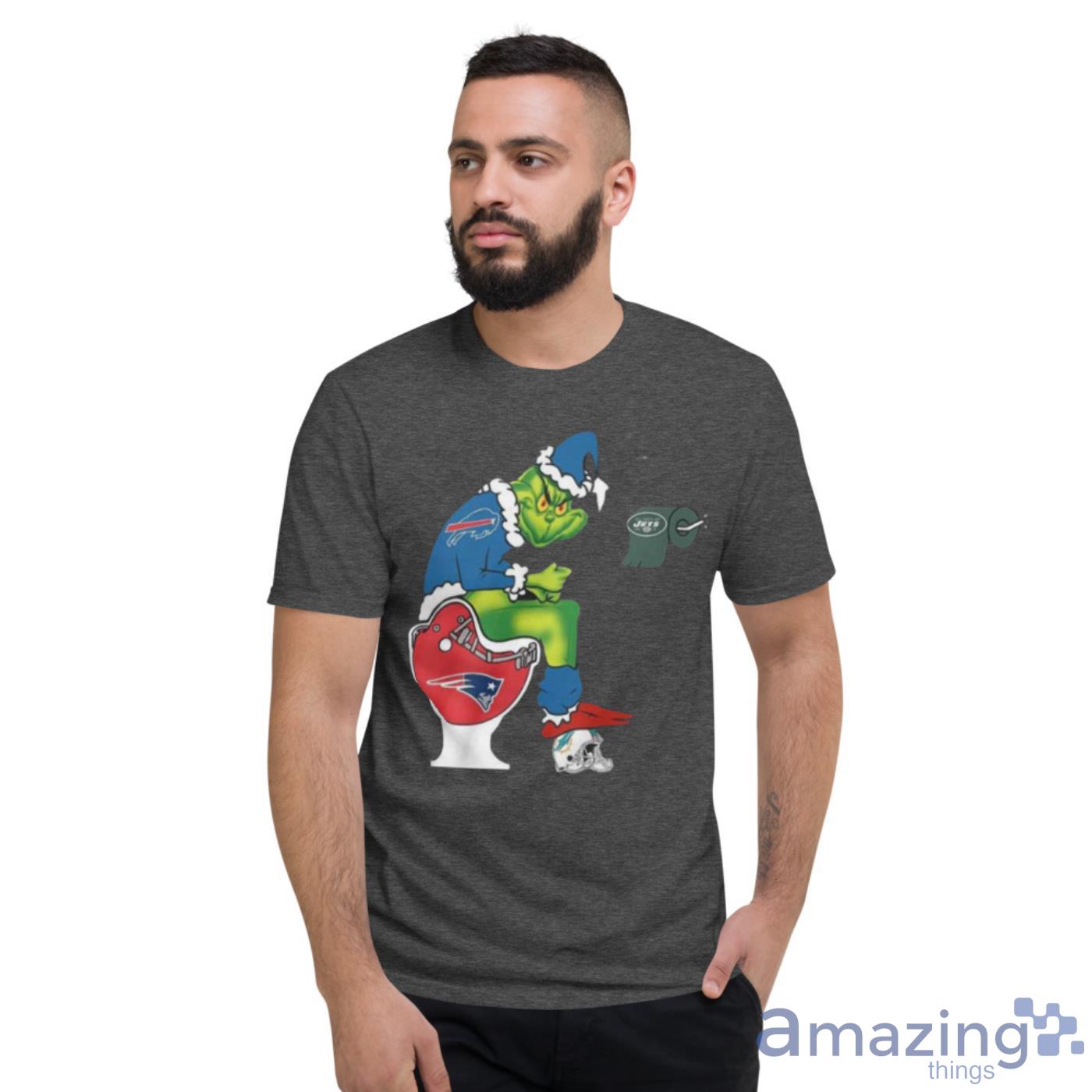 Funny The Grinch Buffalo Bills Shit On Toilet New England Patriots Christmas  Shirt - Thefirsttees