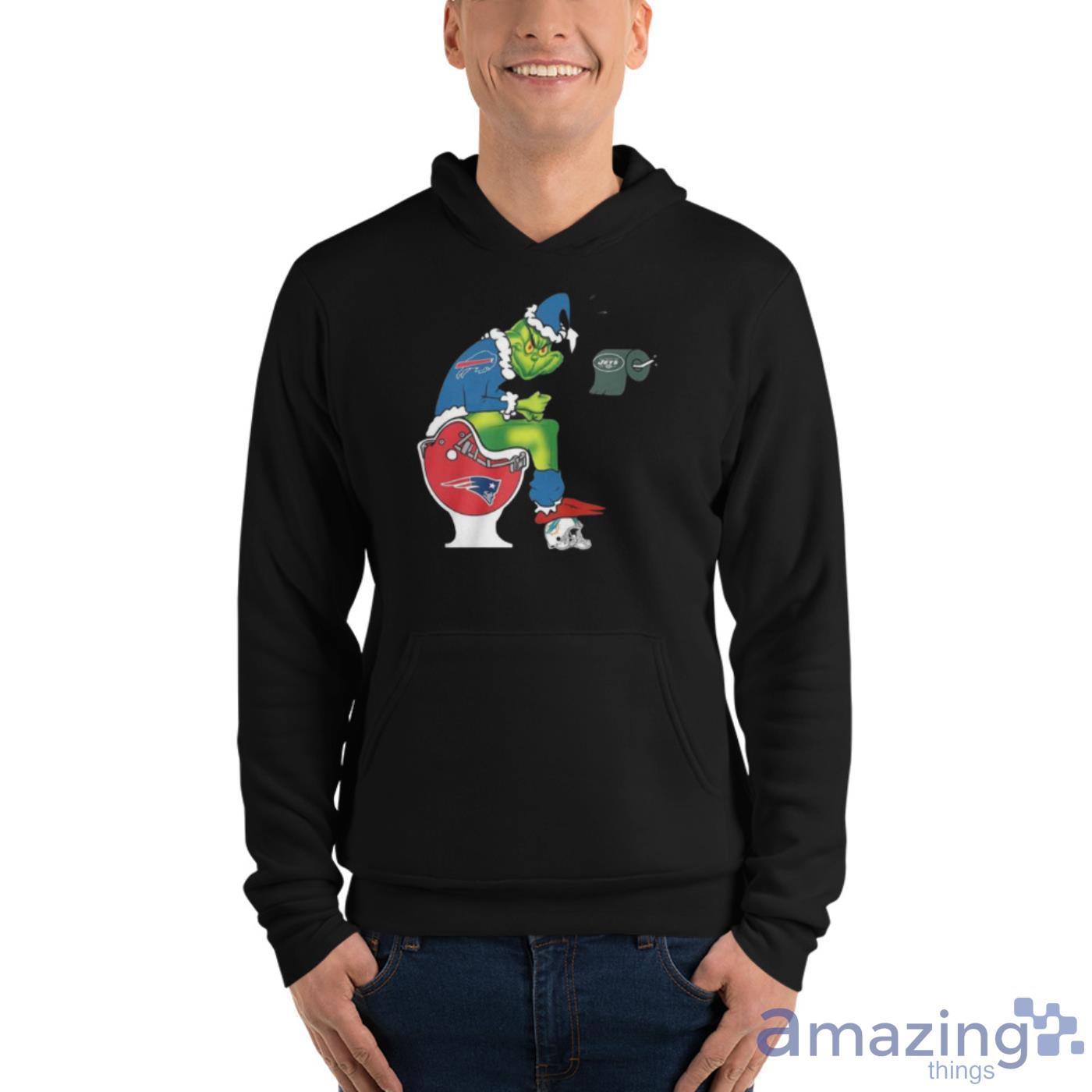 The Grinch Buffalo Bills Shit On Toilet New England Patriots Christmas T- shirt - Kaiteez