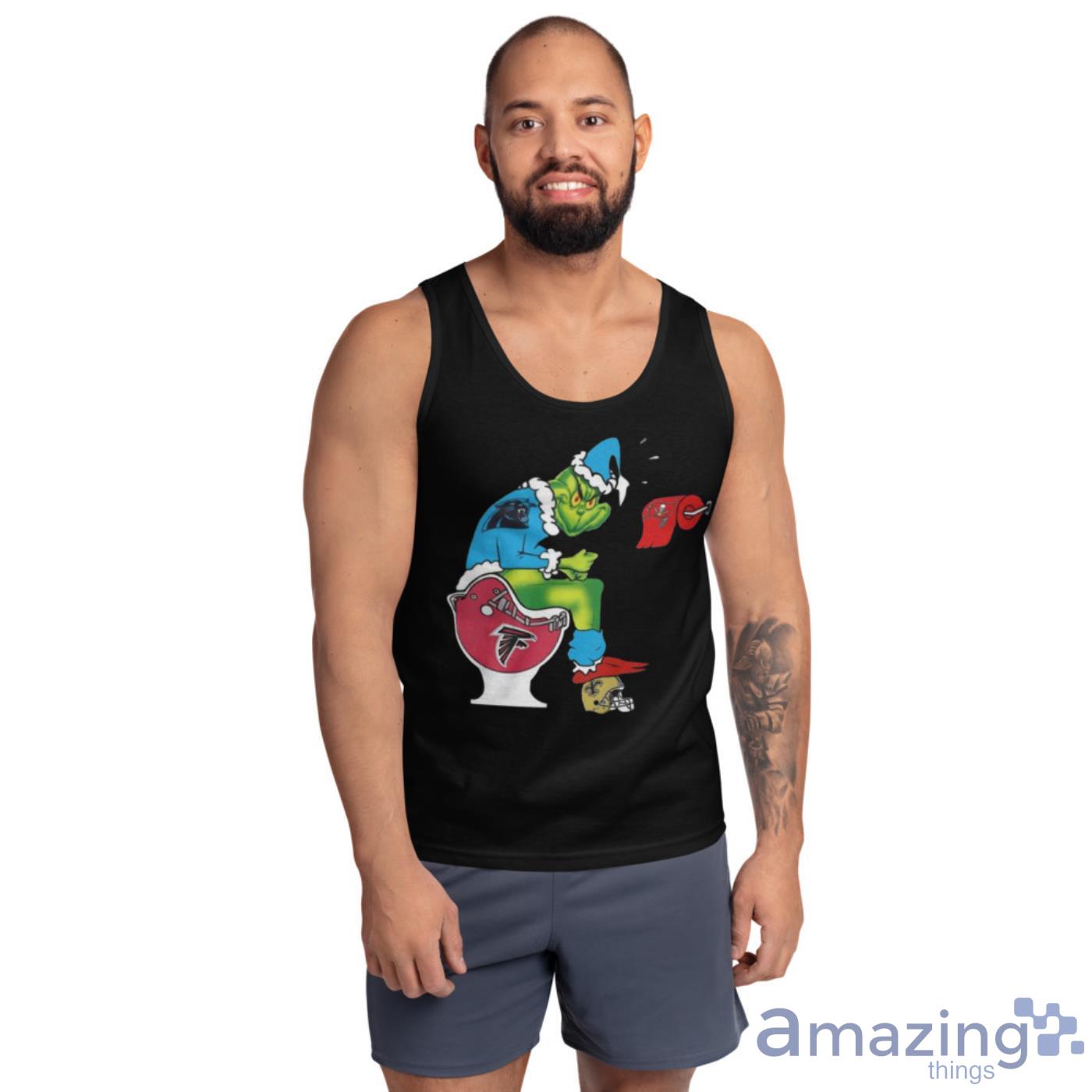 Funny Atlanta Falcons the Grinch Carolina panthers shit on toilet Christmas  shirt - Shirts Bubble