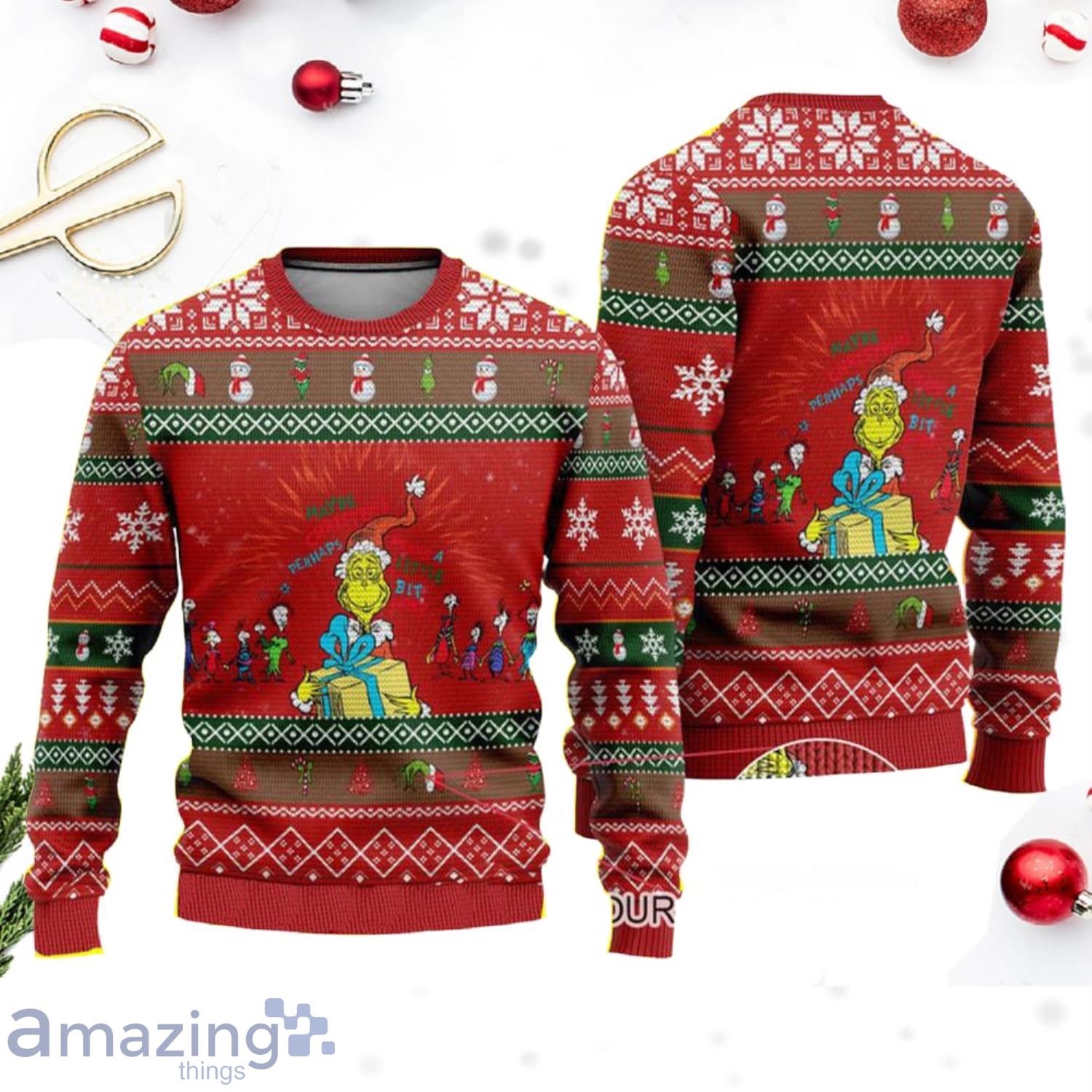 The Grinch Maybe Perhaps Little Bit Funny Christmas Ugly Sweater Product Photo 1 The Grinch Maybe Perhaps Little Bit Funny Christmas Ugly Sweater Product Photo 1