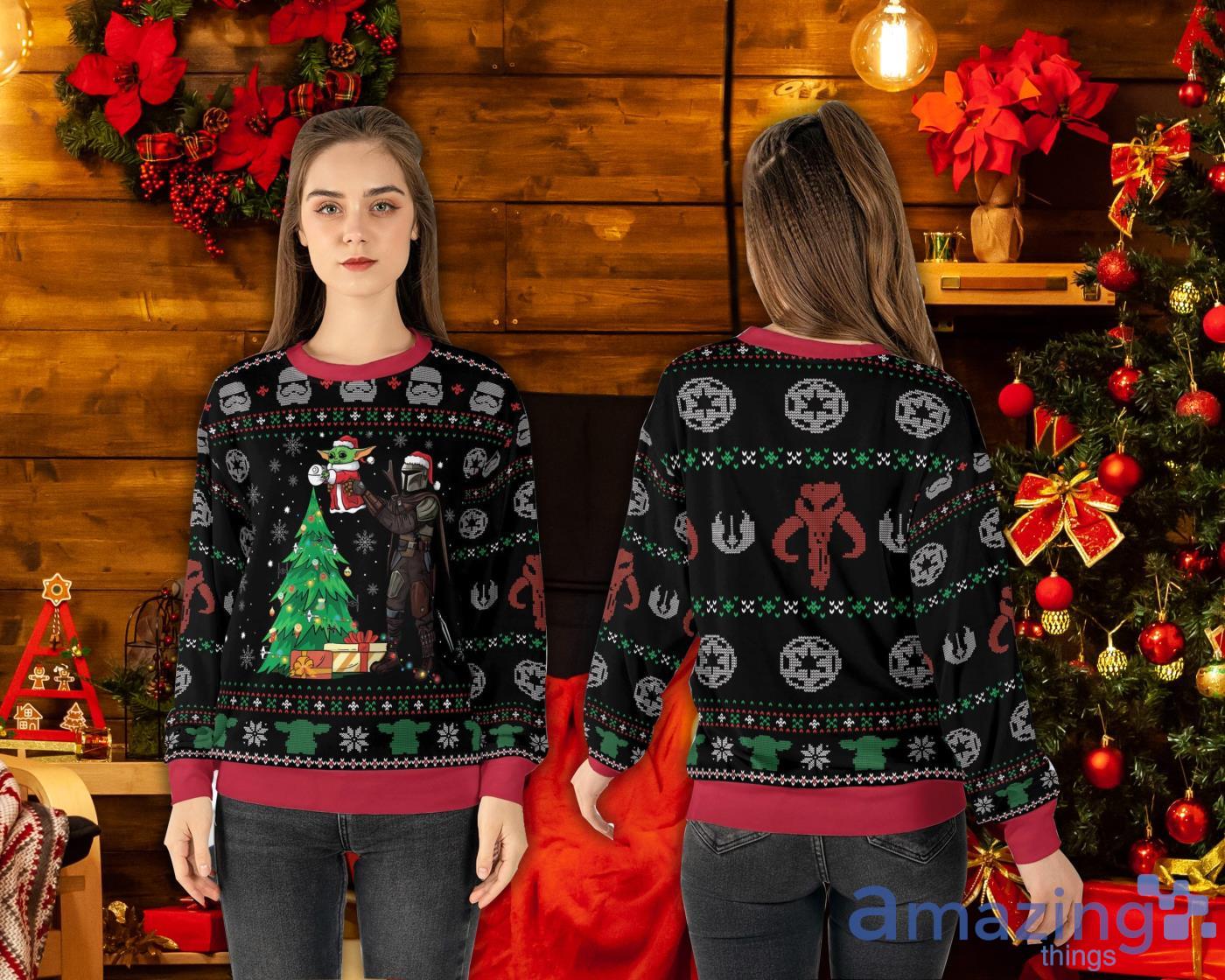 The Manda Baby Yoda Christmas Sweater Baby Yoda Gifts Ugly Christmas Sweater Product Photo 1