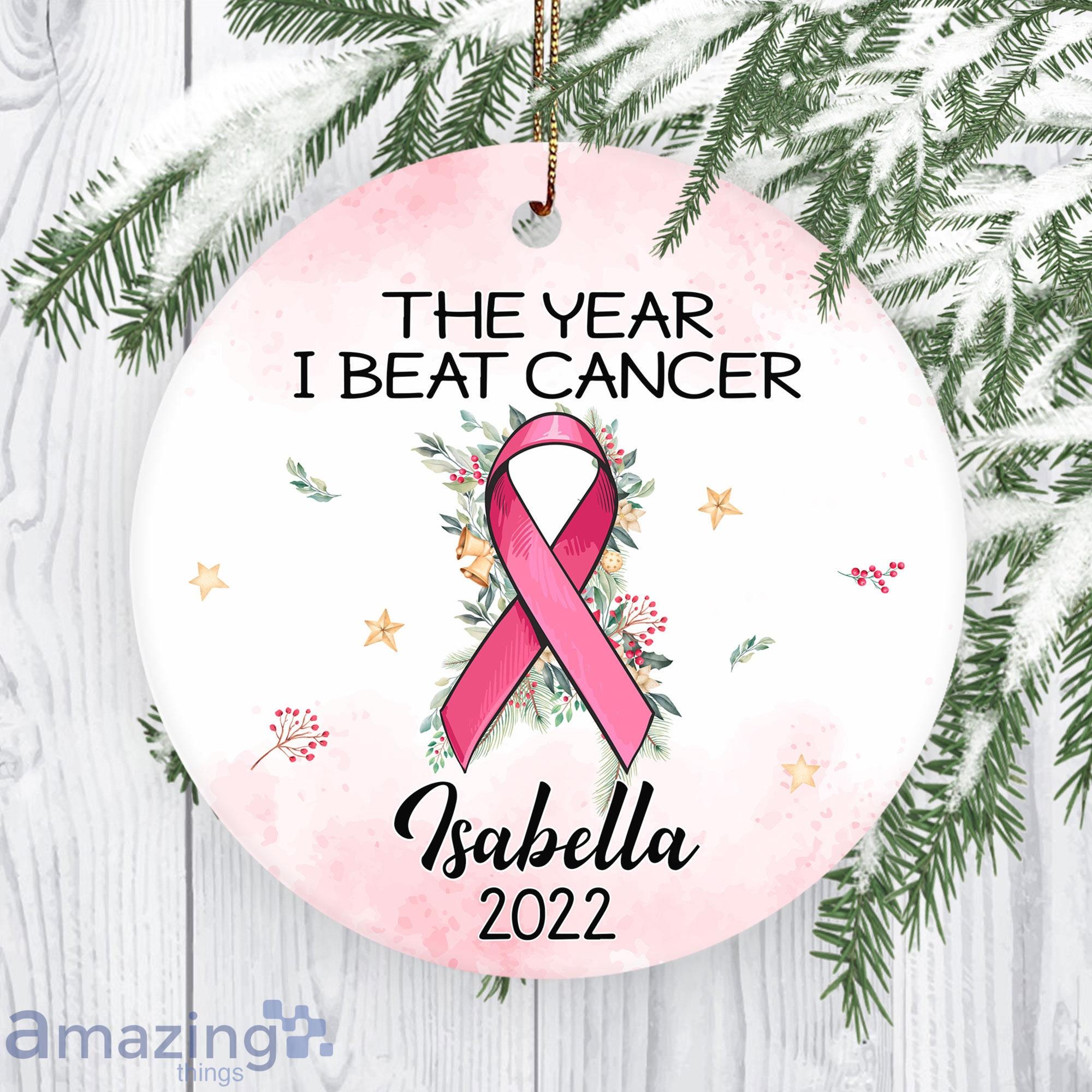 The Year I Beat Cancer Ornaments Cancer Survivors Custom Name Christmas Ornament Product Photo 1