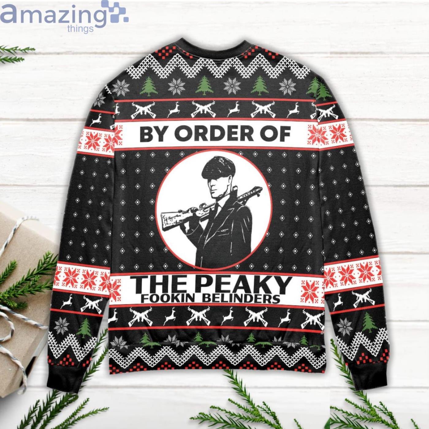 Thomas Shelby By Order Of The Peaky Fookin Blinders Ugly Christmas Sweater image Thomas Shelby By Order Of The Peaky Fookin Blinders Ugly Christmas Sweater Product Photo 3
