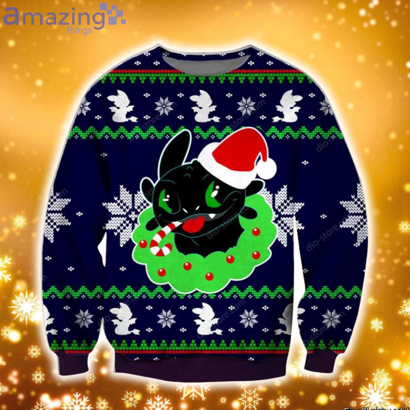 Toothless 3D Christmas Knitting Pattern Ugly Sweater Sweatshirt Product Photo 1