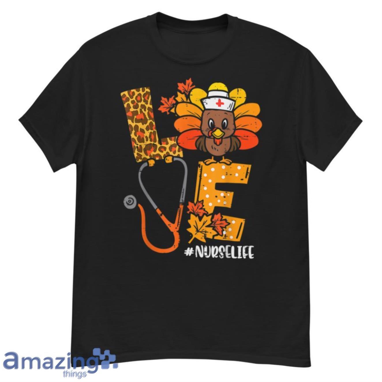 Turkey Stethoscope Nurse Life Thanksgiving Fall Women T Shirt image Turkey Stethoscope Nurse Life Thanksgiving Fall Women T-Shirt - G500 Men’s Classic T-Shirt