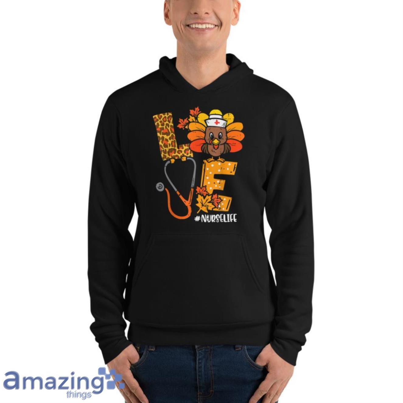 Turkey Stethoscope Nurse Life Thanksgiving Fall Women T Shirt image Turkey Stethoscope Nurse Life Thanksgiving Fall Women T-Shirt - Unisex Fleece Pullover Hoodie