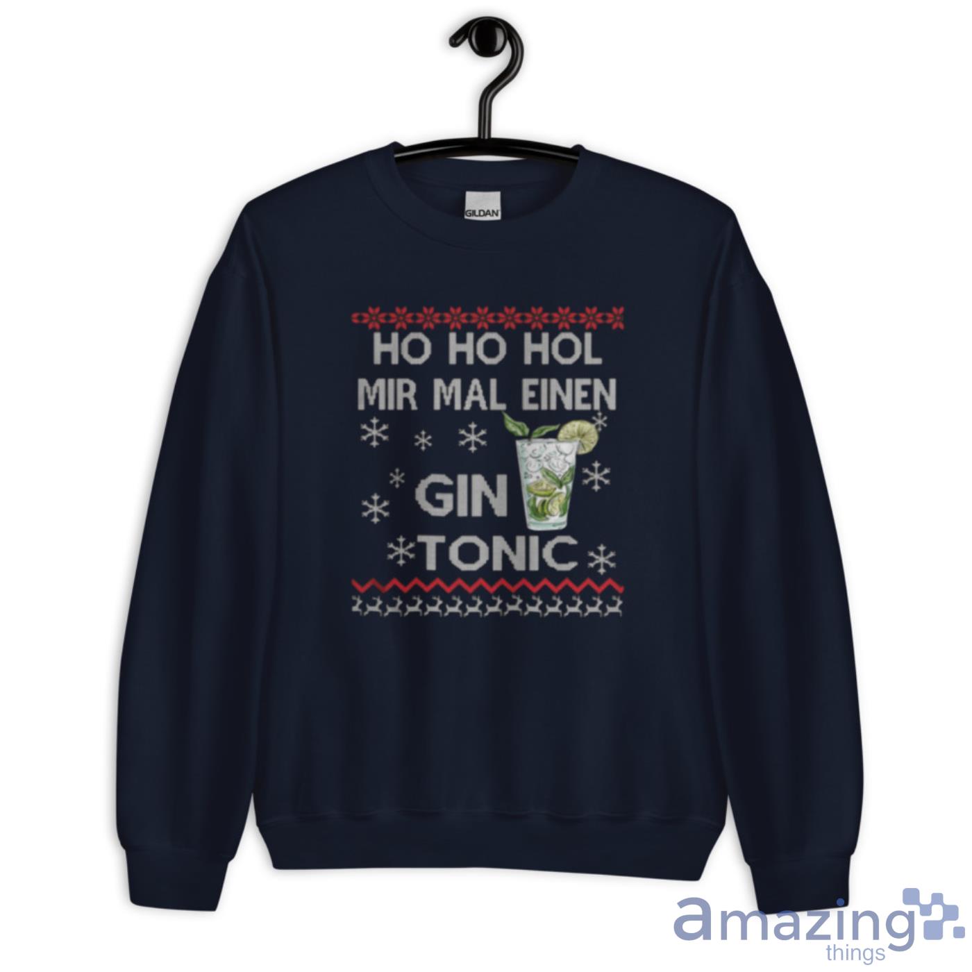 Ugly Gin Tonic Christmas shirt image Ugly Gin Tonic Christmas shirt - Unisex Crewneck Sweatshirt-1
