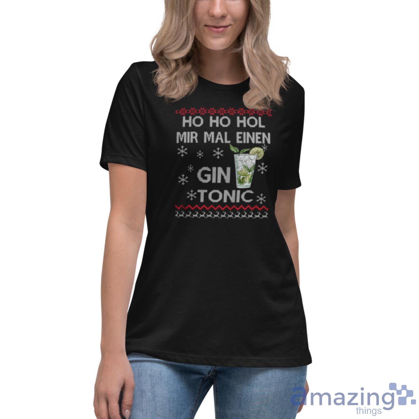 Ugly Gin Tonic Christmas shirt image Ugly Gin Tonic Christmas shirt - Womens Relaxed Short Sleeve Jersey Tee