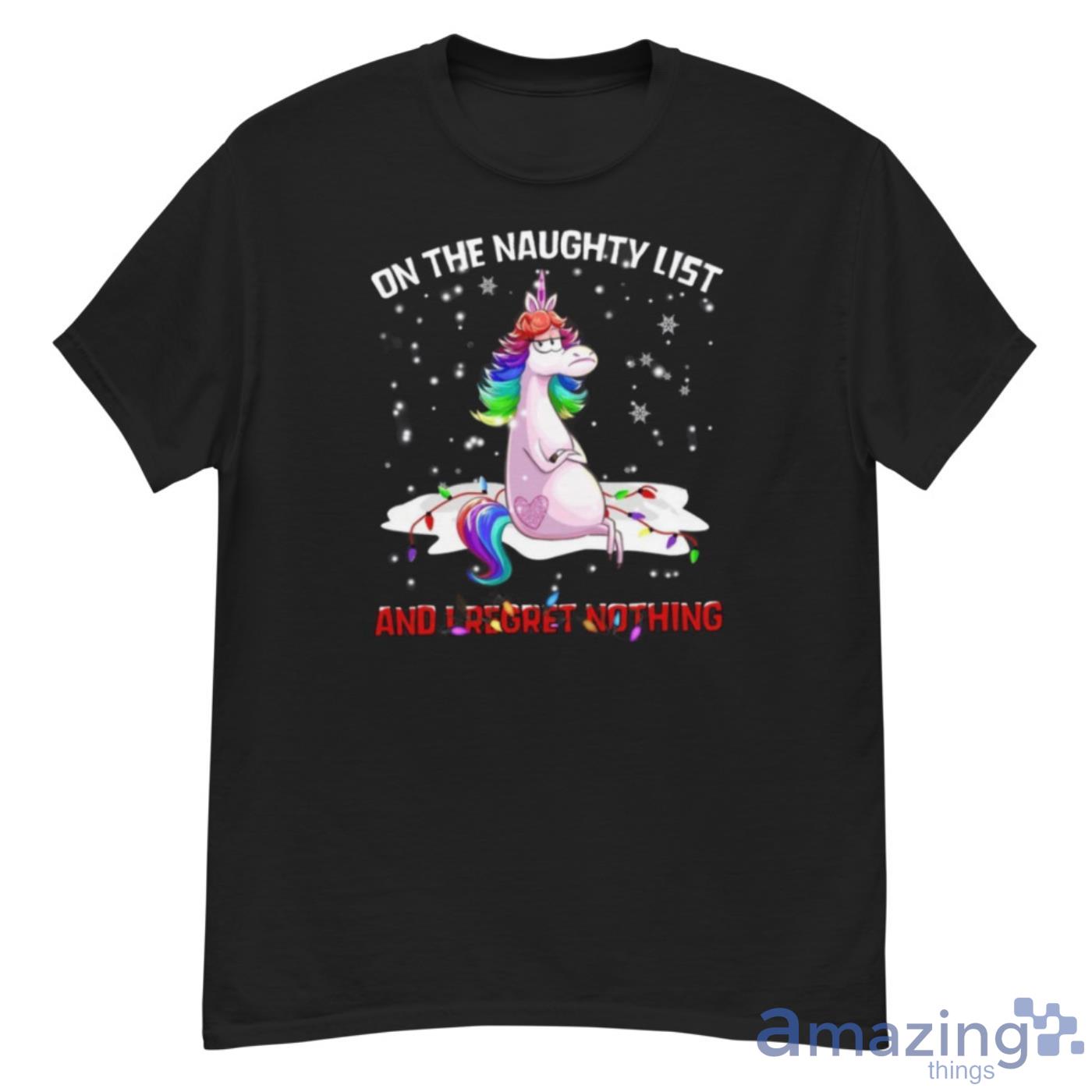 Unicorn On The Naughty List And I Regret Nothing Christmas Shirt - G500 Men’s Classic T-Shirt Unicorn On The Naughty List And I Regret Nothing Christmas Shirt - G500 Men’s Classic T-Shirt