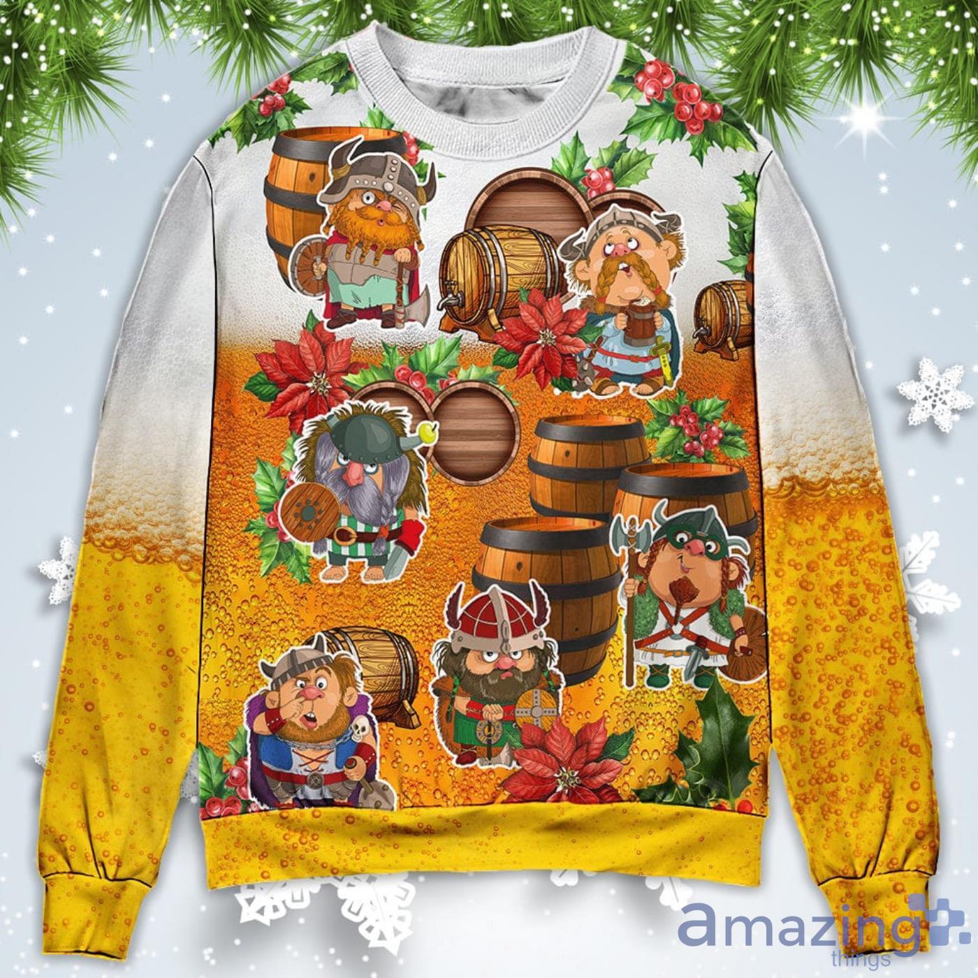 Viking Loves Beer Funny Christmas Sweatshirt Sweater Product Photo 1