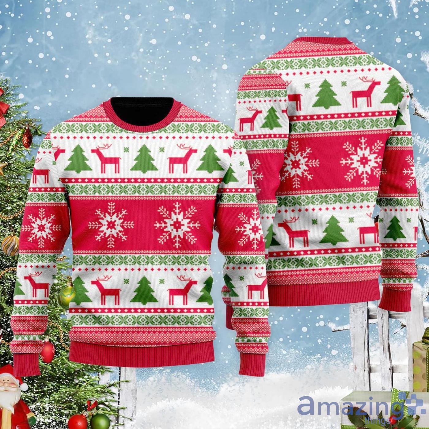 Vintage Holiday Time Pattern Ugly Christmas Sweater Product Photo 1