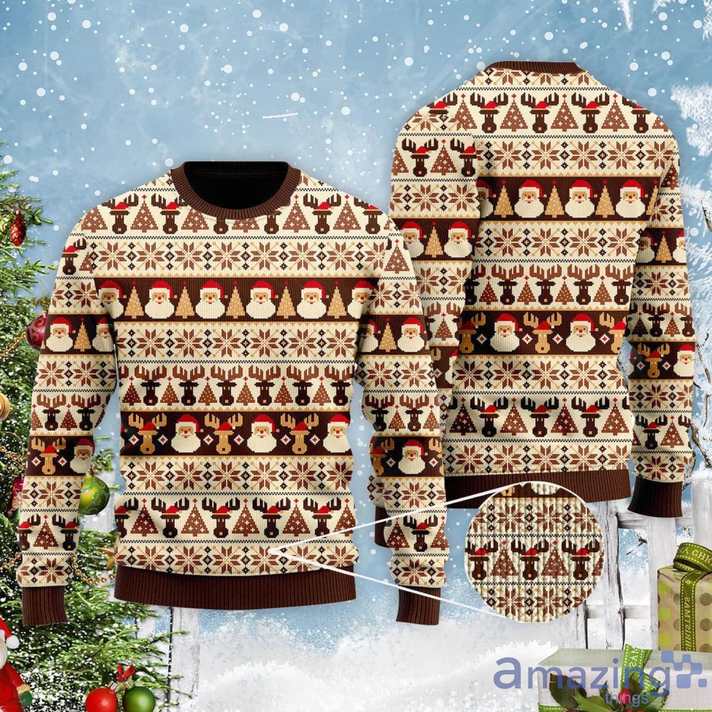 Vintage Nordic Style Xmas Coming Ugly Christmas Sweater Product Photo 1