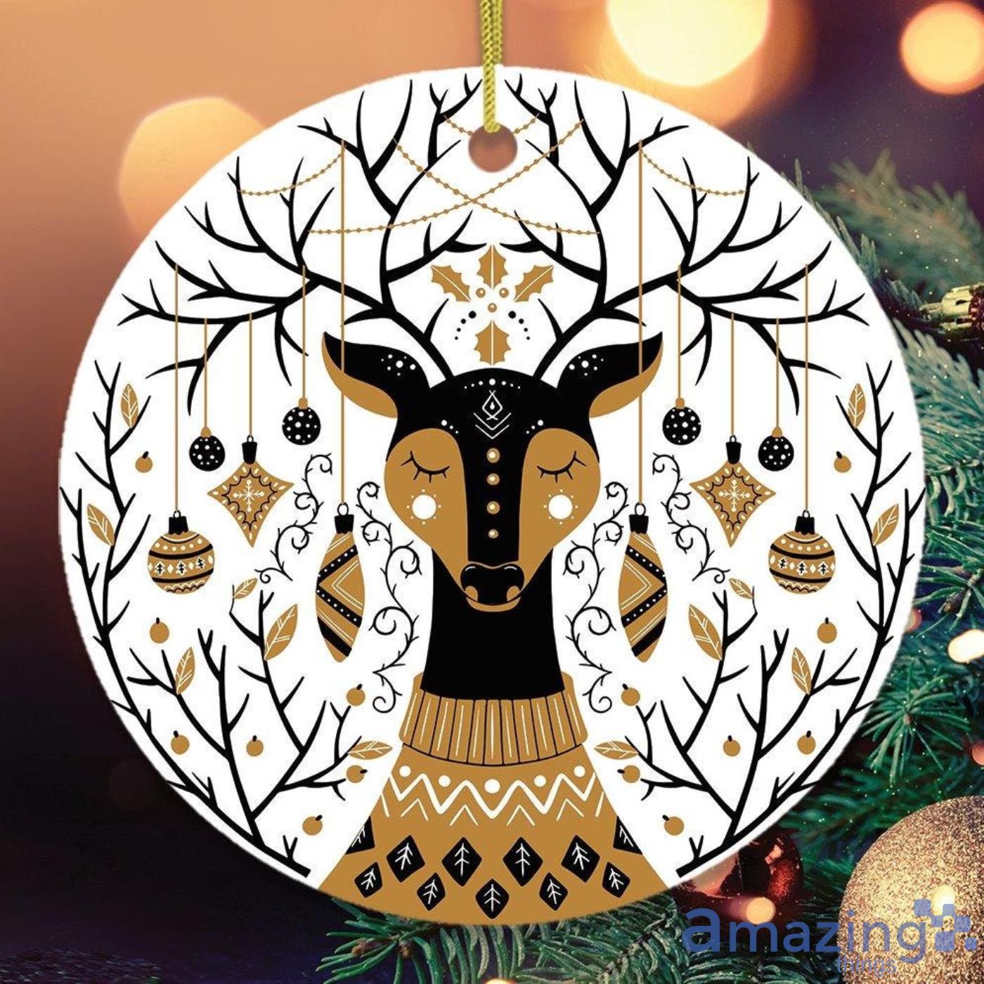 Vintage Nordic Winter Deer Christmas Gift Christmas Ornament Product Photo 1