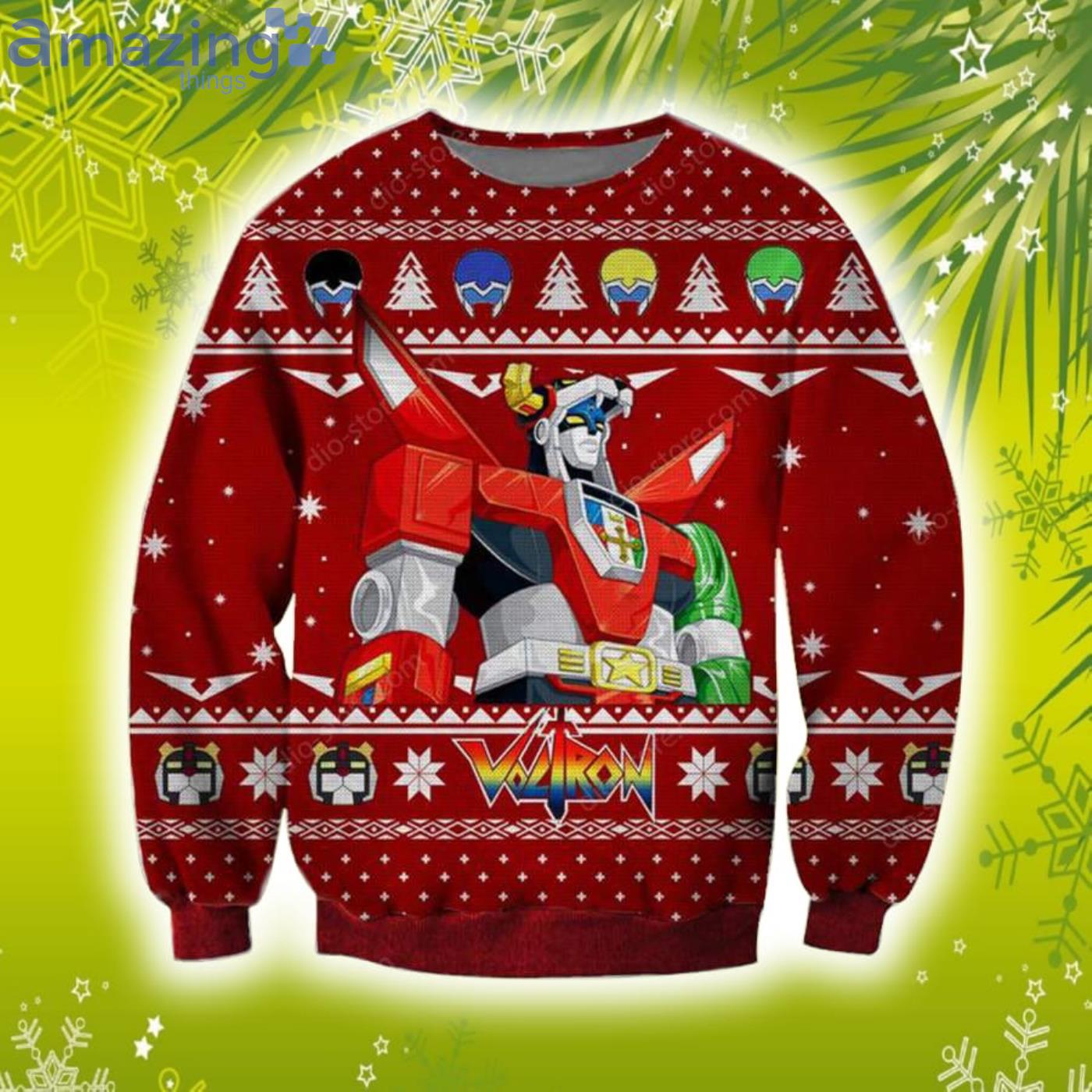 Voltron 3D Christmas Knitting Pattern Ugly Sweater Sweatshirt Product Photo 1