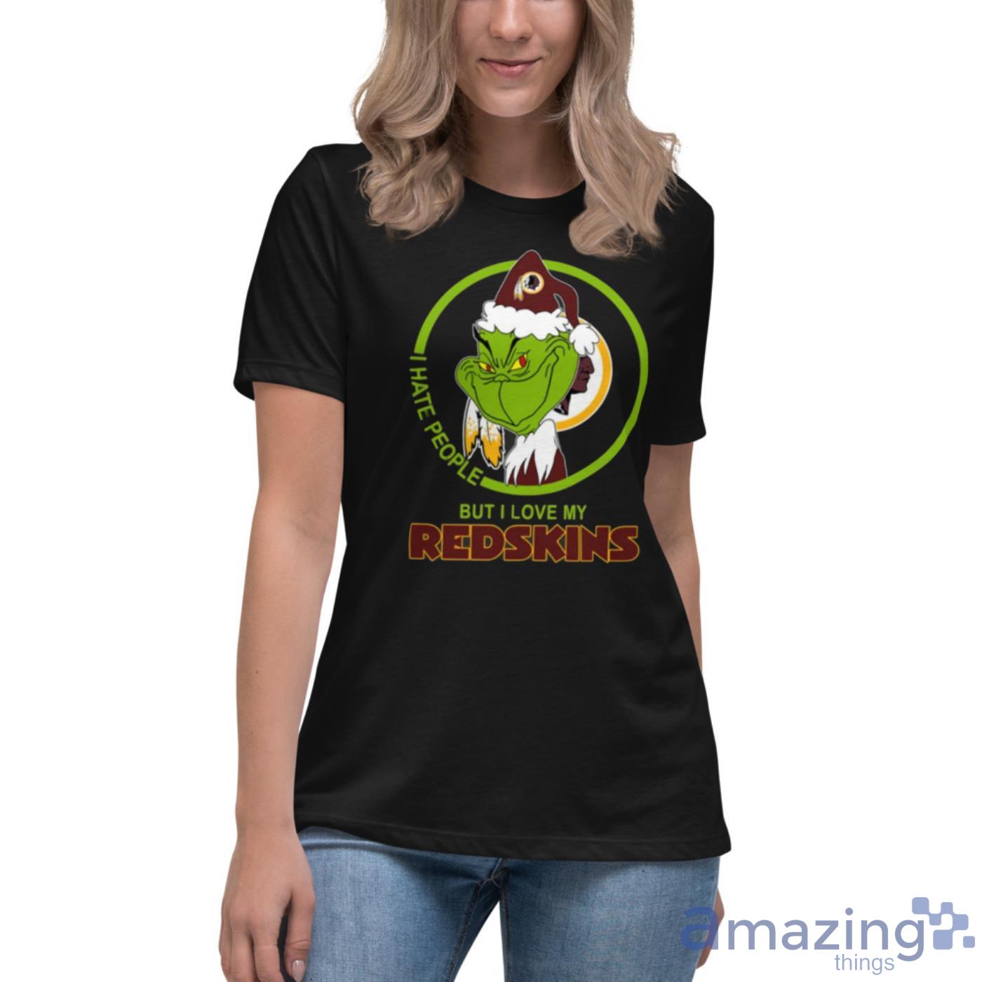 Washington Redskins NFL Christmas Grinch I Hate People But I Love My  Favorite Football Team T Shirt - Banantees