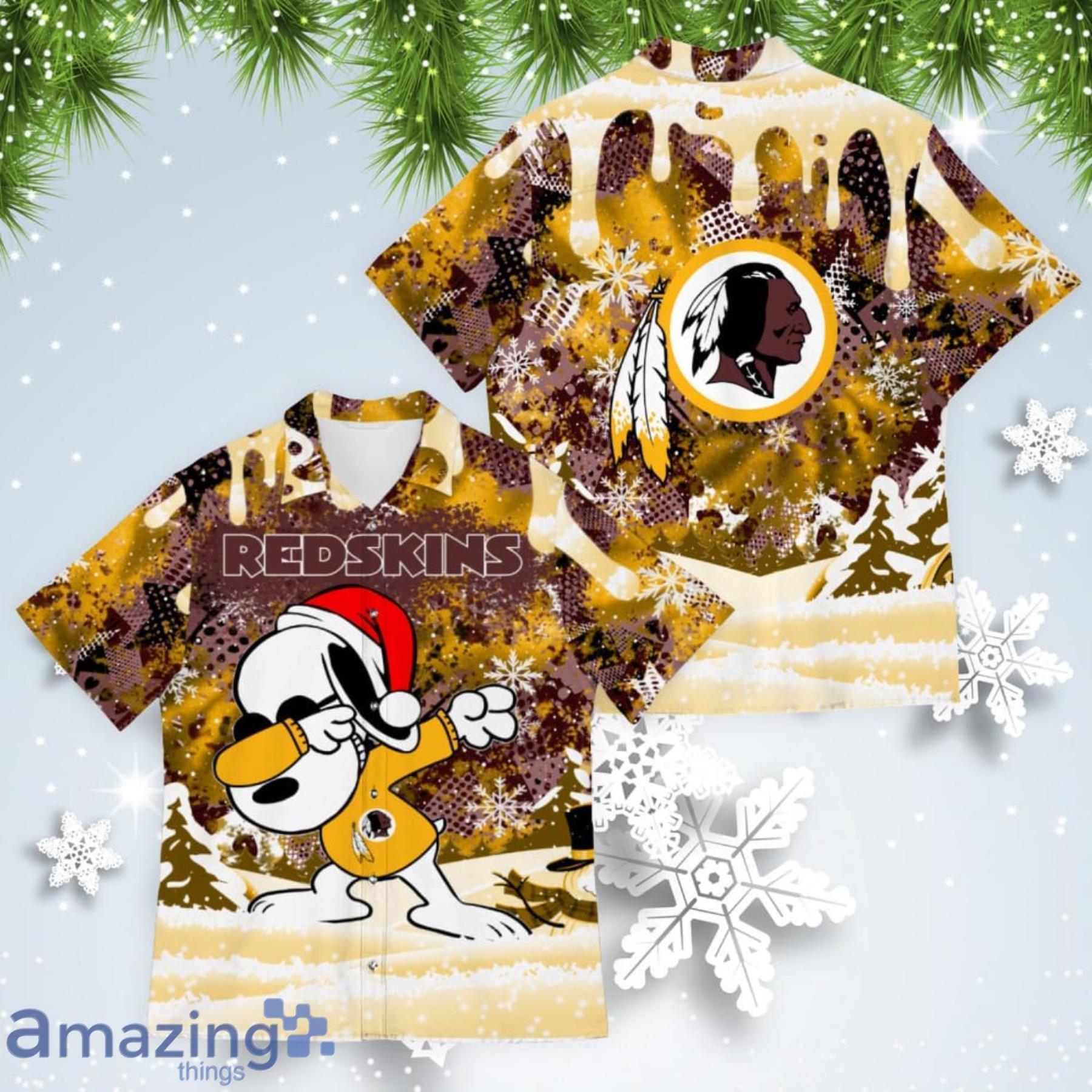 Washington Redskins Snoopy Dabbing The Peanuts American Christmas Dripping  Hawaiian Shirt