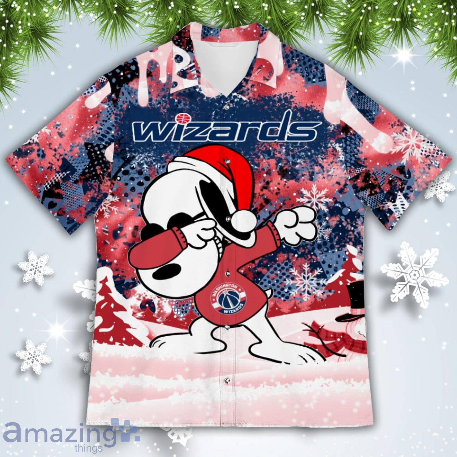Washington Wizards Snoopy Dabbing The Peanuts American Christmas Dripping Hawaiian Shirt image Washington Wizards Snoopy Dabbing The Peanuts American Christmas Dripping Hawaiian Shirt Product Photo 2