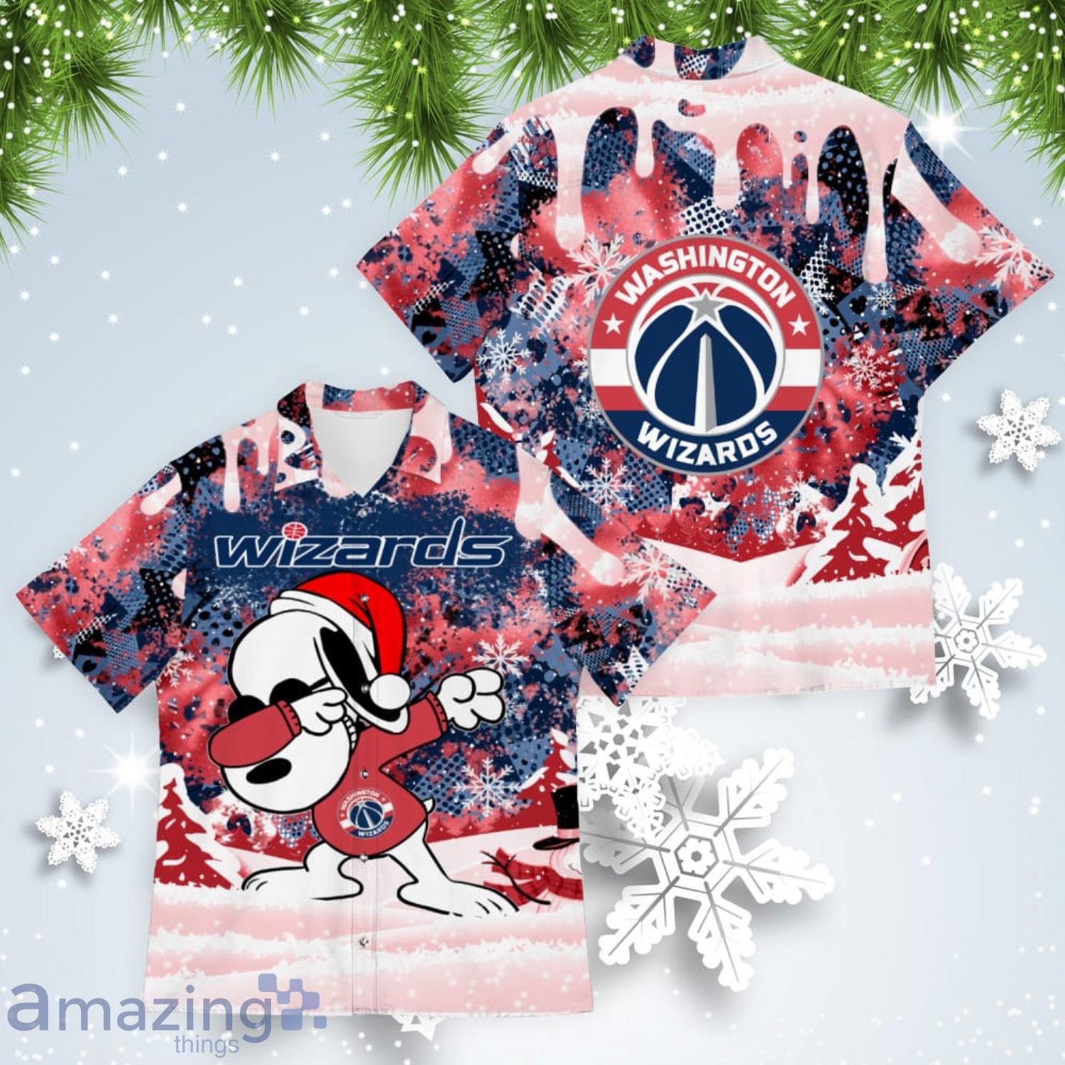 Washington Wizards Snoopy Dabbing The Peanuts American Christmas Dripping Hawaiian Shirt Product Photo 1