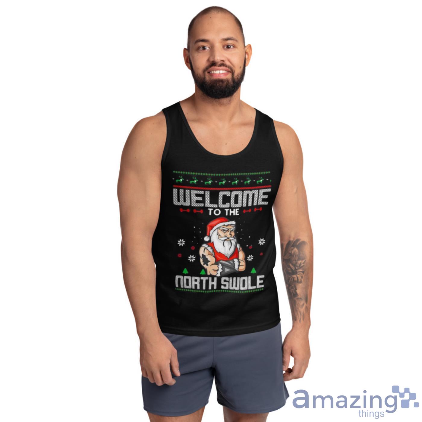 Welcome To The North Swole Hunk Ugly Christmas Shirt image Welcome To The North Swole Hunk Ugly Christmas Shirt - Ultra Cotton Tank Top