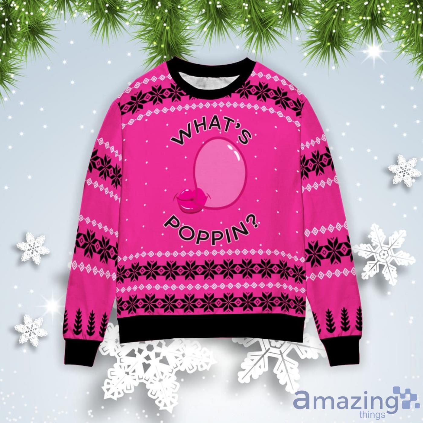 What Poppin Christmas Gift Ugly Christmas Sweater Product Photo 1