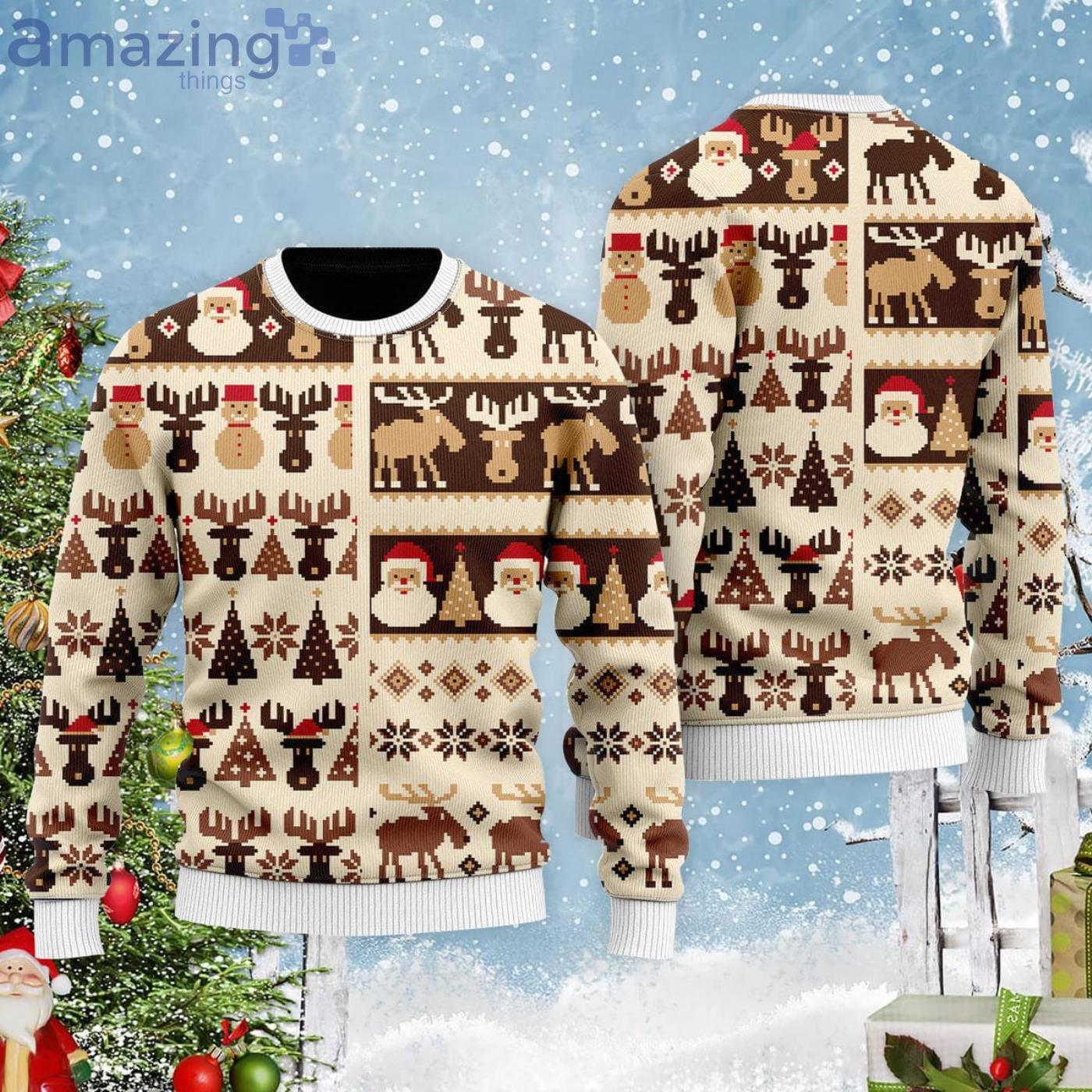 Xmas Fancy All Over Print Christmas Gift Ugly Christmas Sweater Product Photo 1