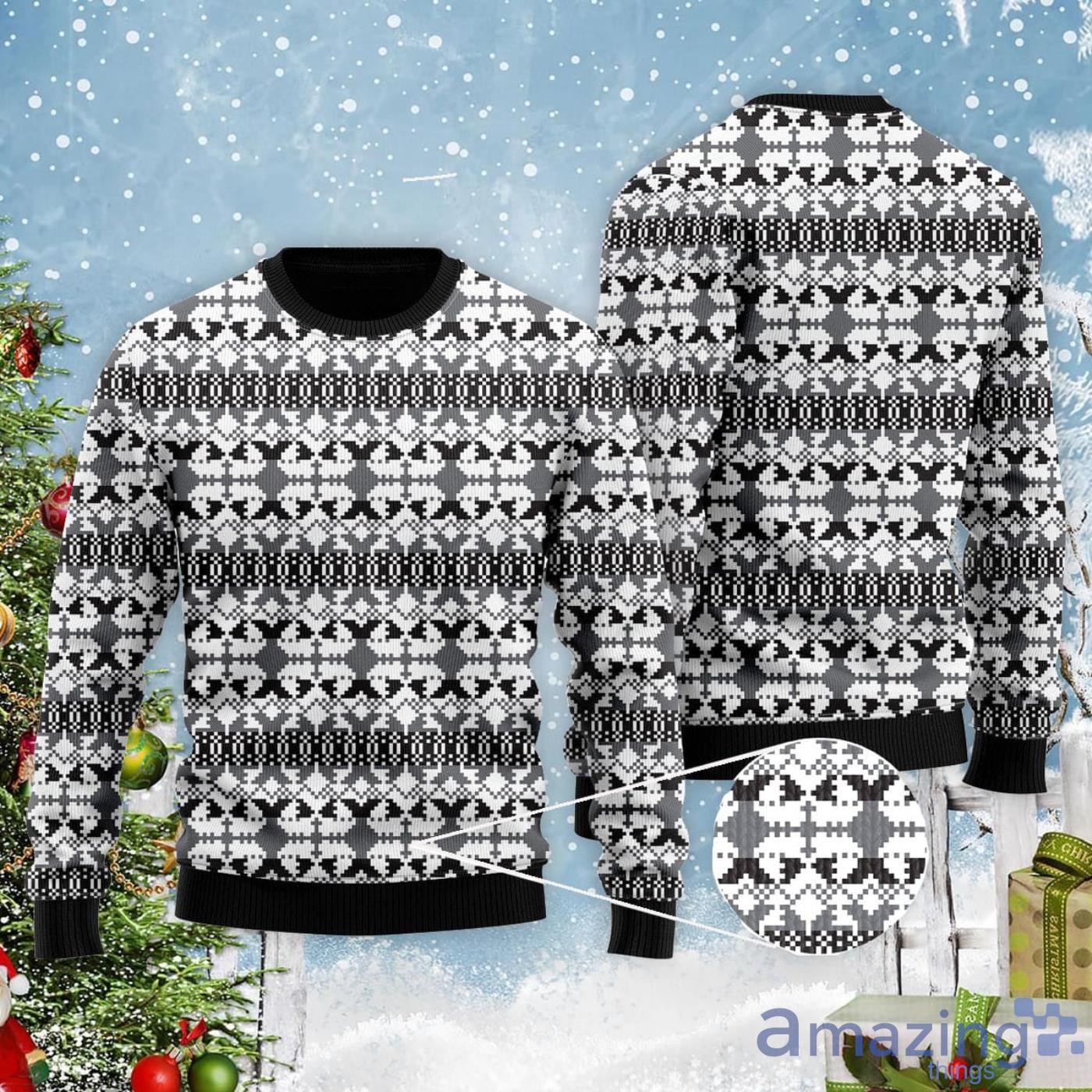 Xmas Knit Style Black And White Ugly Christmas Sweater Product Photo 1