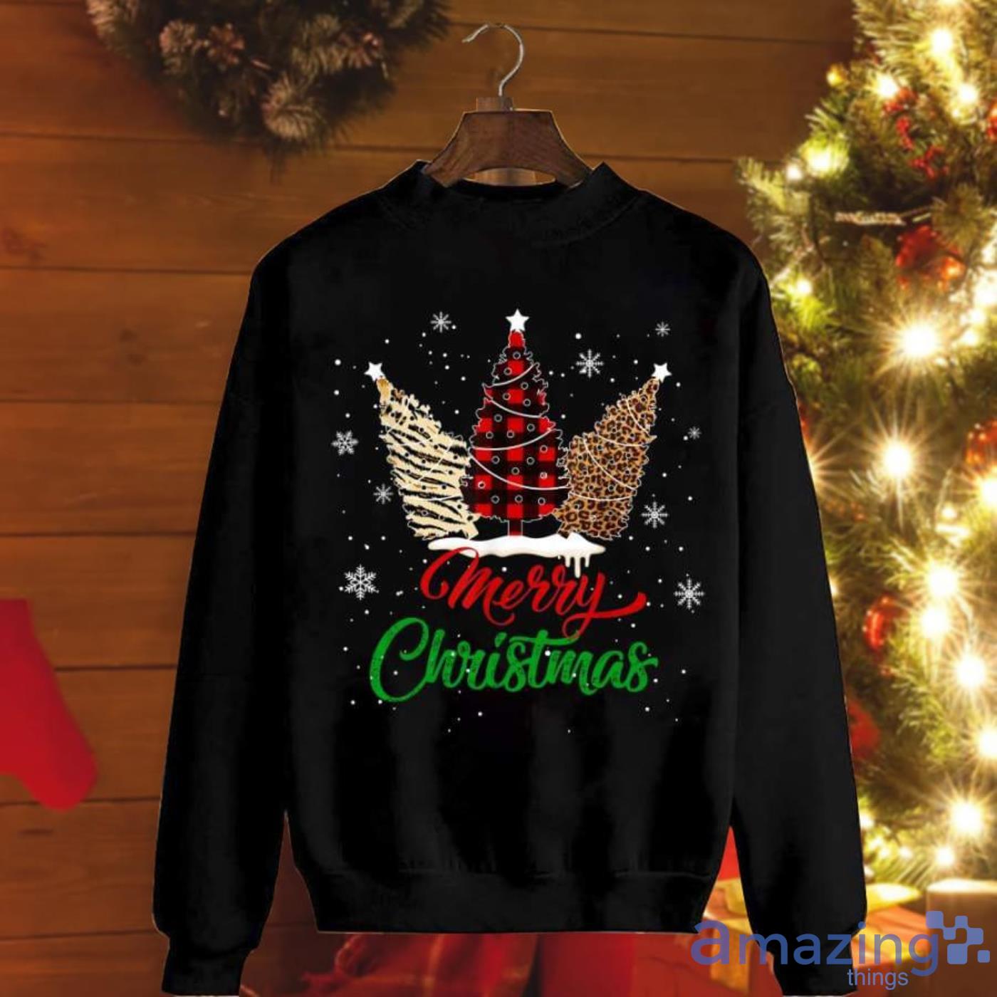 leopard christmas tree jumper