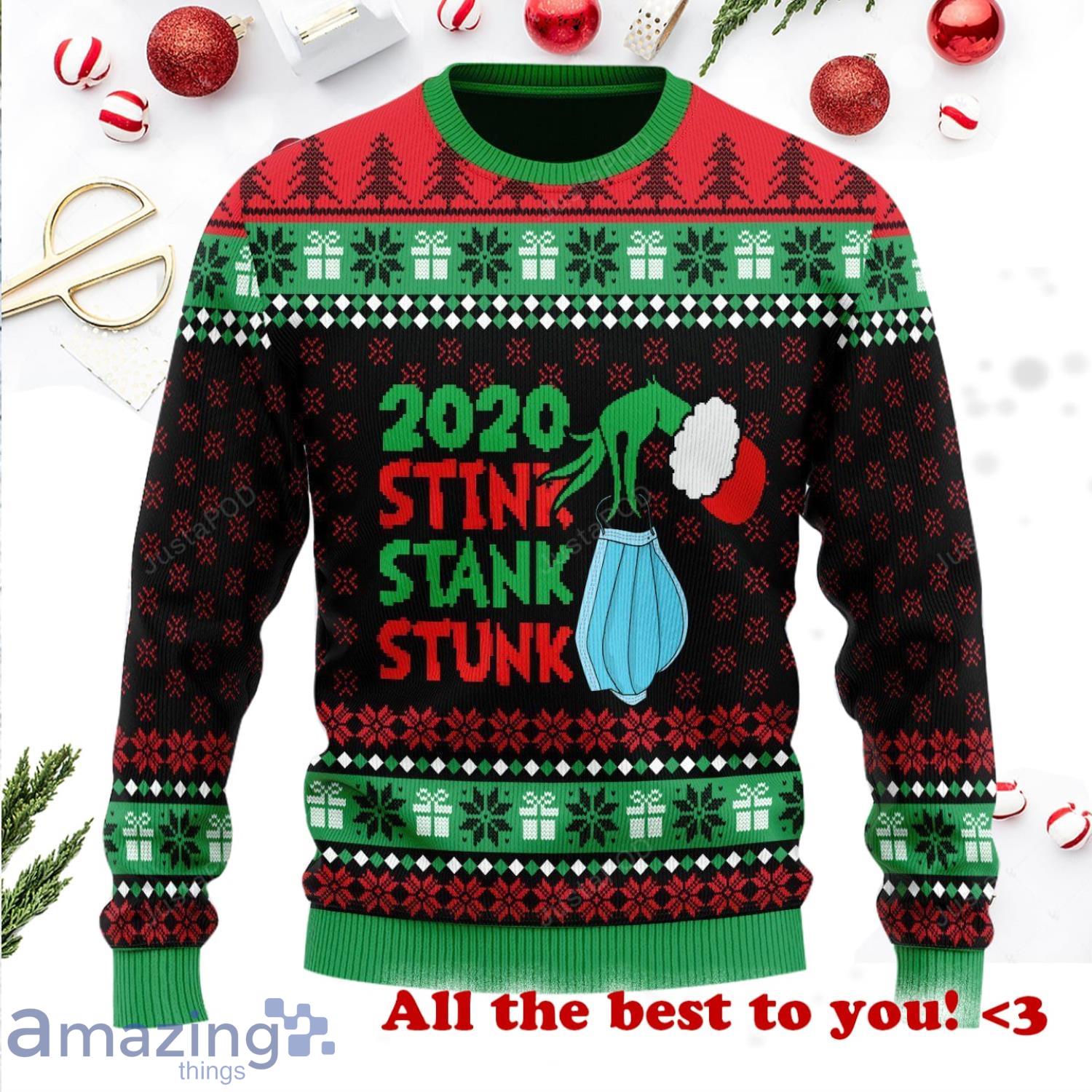 2022 Stink Stank Stunk The Grinch Merry Christmas Full Print Ugly Sweater Product Photo 1