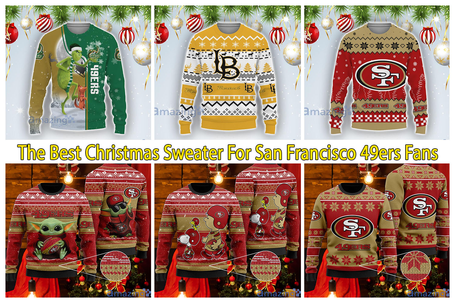 Cute Snoopy Sweater, San Francisco 49ers Snoopy Dog Christmas Ugly Sweater  Best Gift For Family - Family Gift Ideas That Everyone Will Enjoy