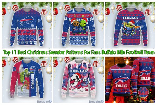 Top 11 Best Christmas Sweater Patterns For Fans Buffalo Bills Football Team