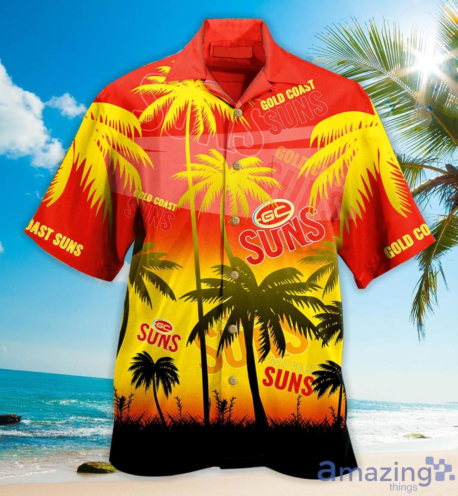 Afl Suns Gold Coast Suns Football Club Hawaiian Shirt For Fans Product Photo 1