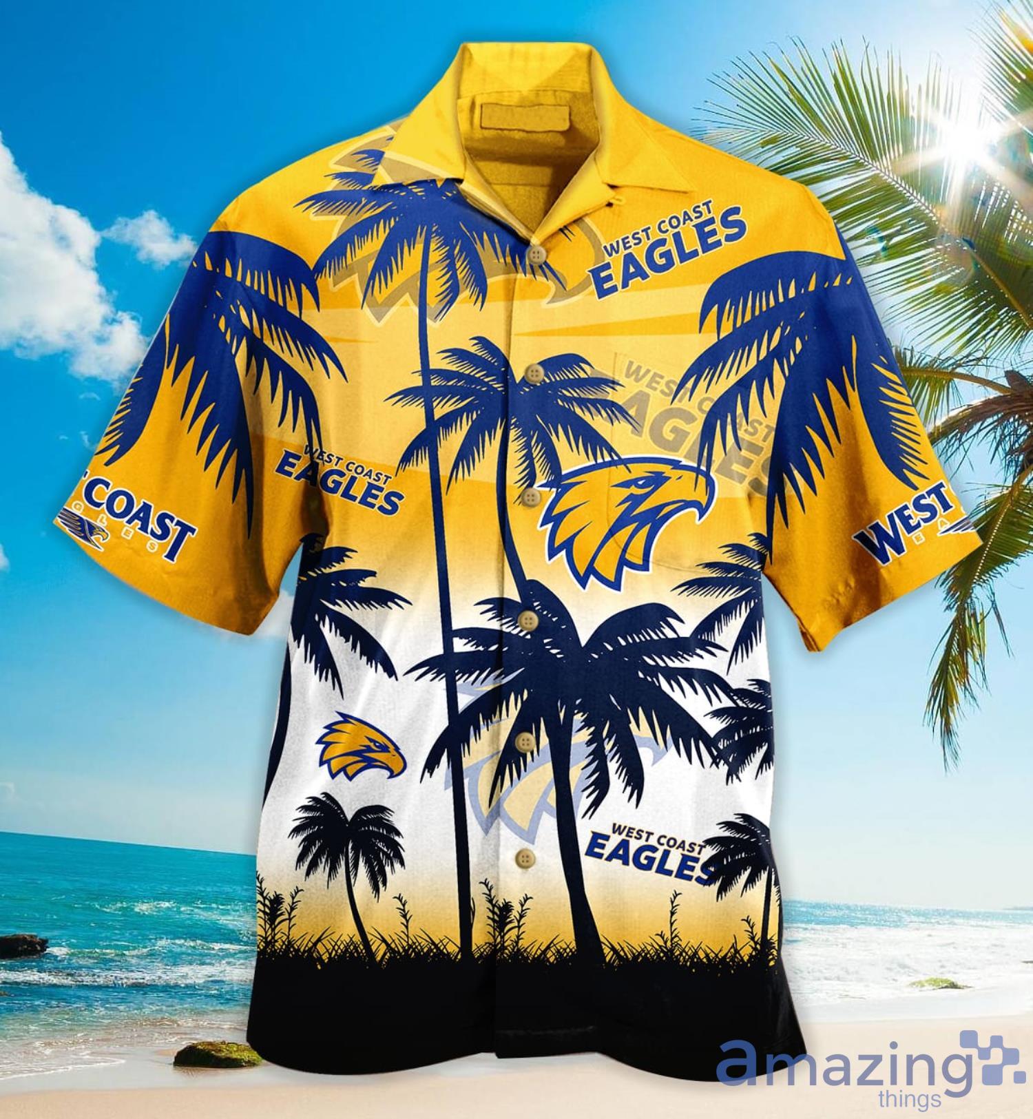 Custom Name AFL West Coast Eagles Tribal Pattern Hawaiian Shirt