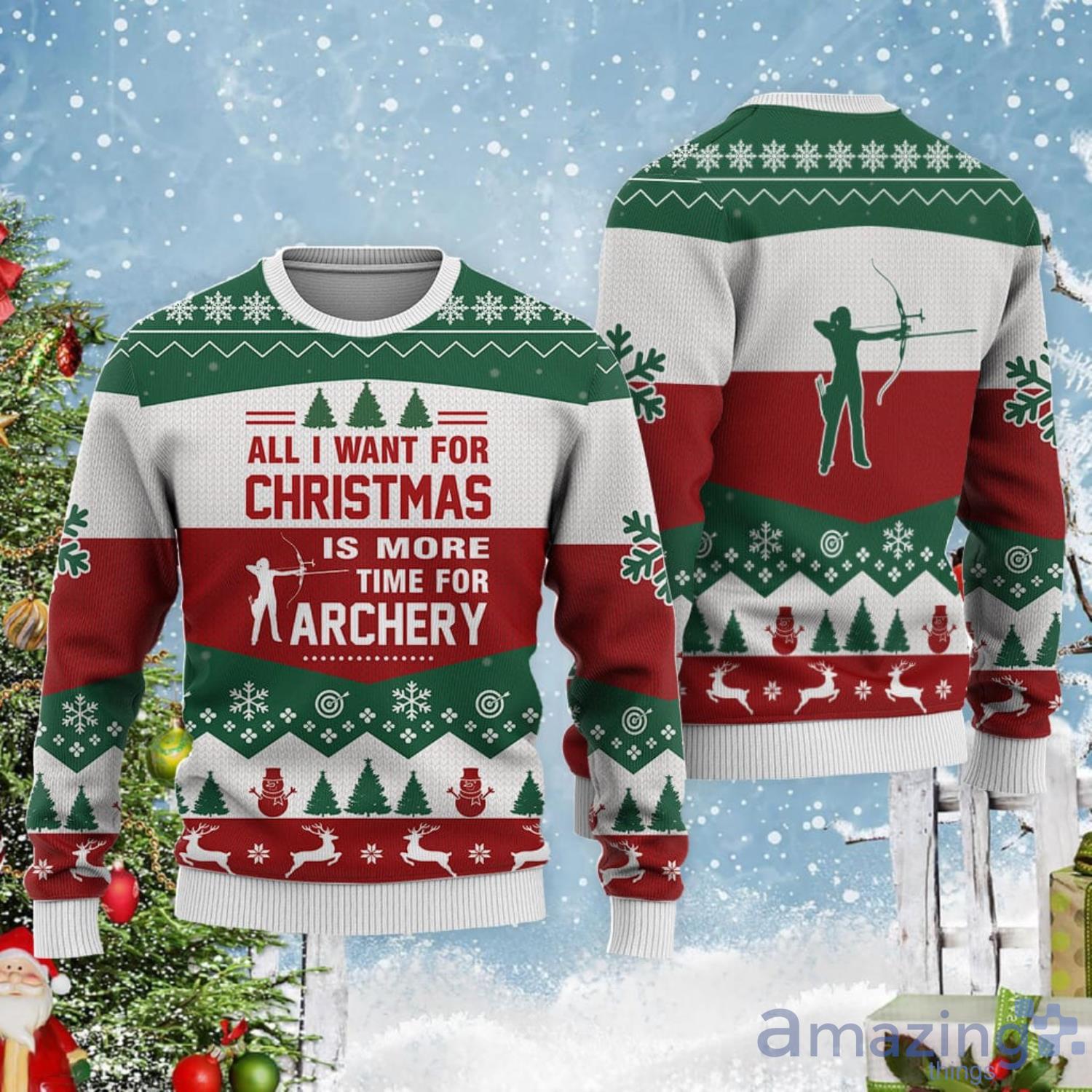 All I Want For Christmas Is Archery Christmas Gift Ugly Christmas Sweater Product Photo 1