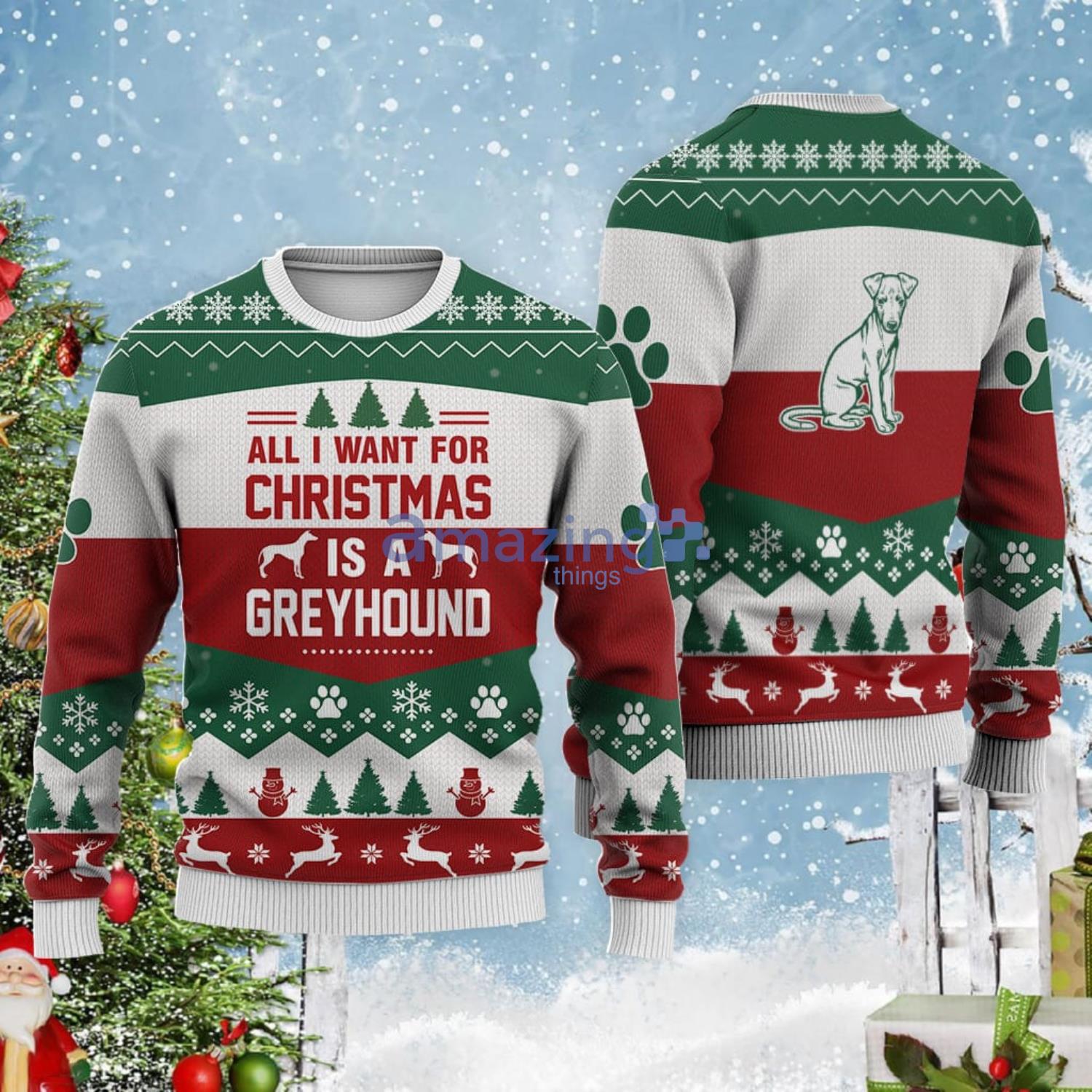 Greyhound ugly clearance christmas sweater