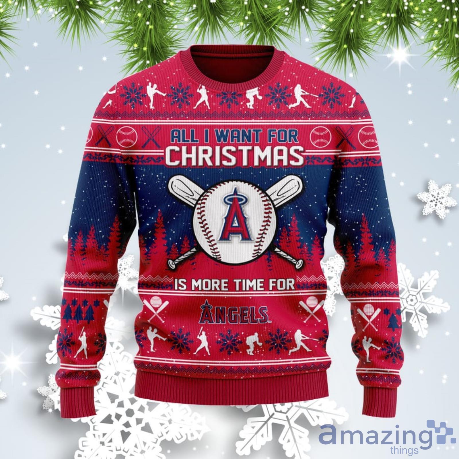 All I Want For Christmas Is More Time For Angels Ugly Christmas Sweater Product Photo 1